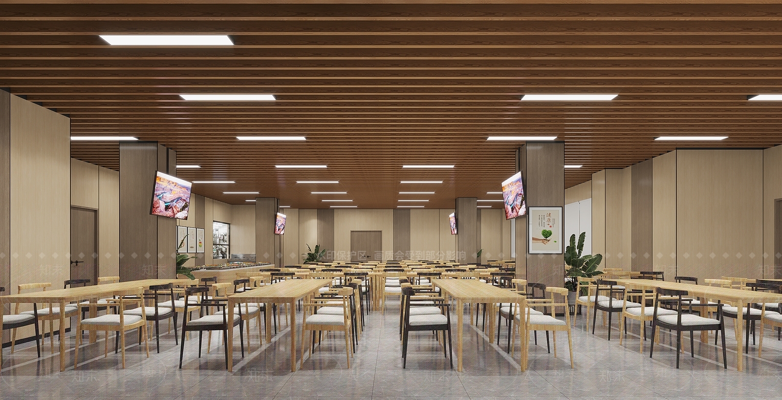 现代食堂3D模型下载【ID:1164059433】
