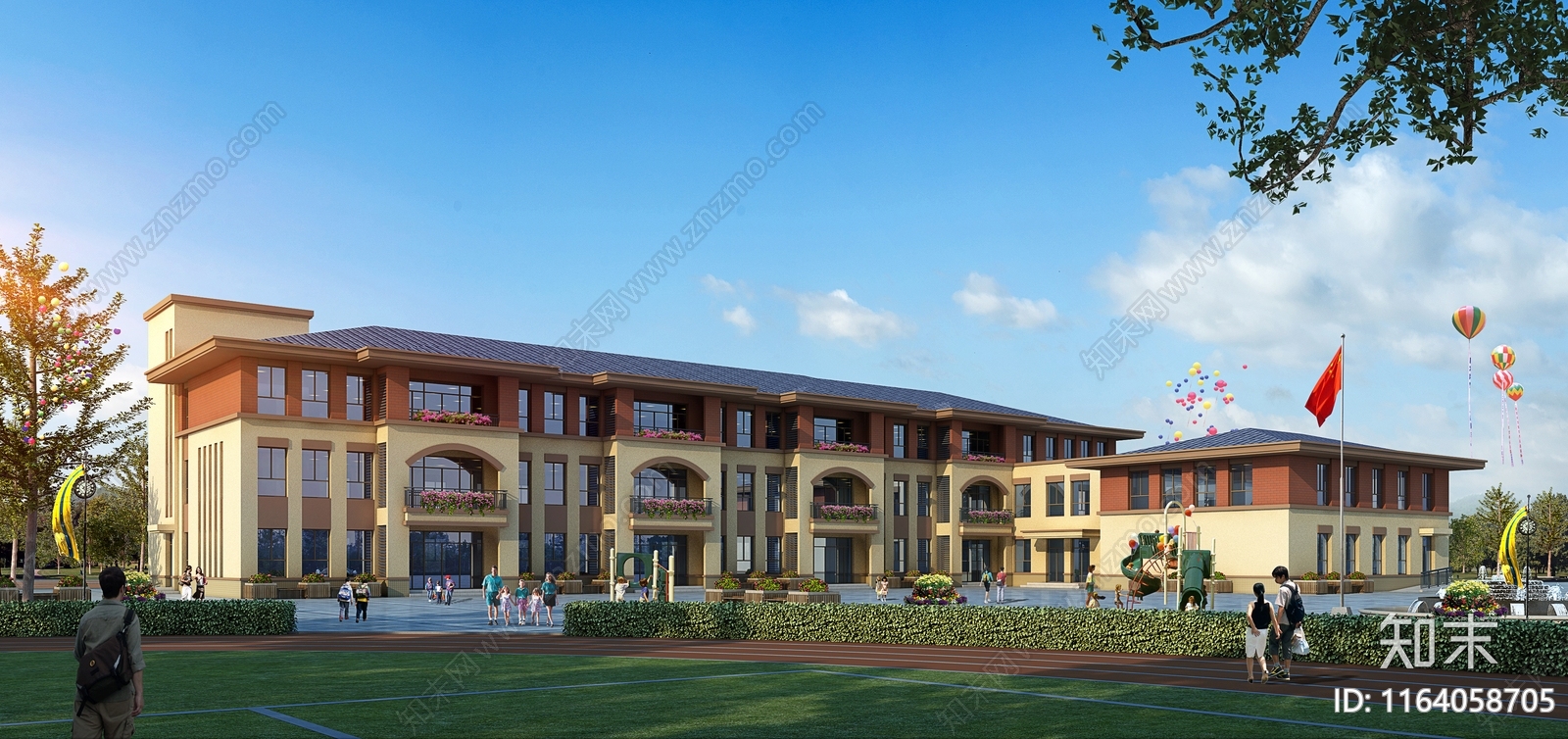 复古幼儿园建筑cad施工图下载【ID:1164058705】