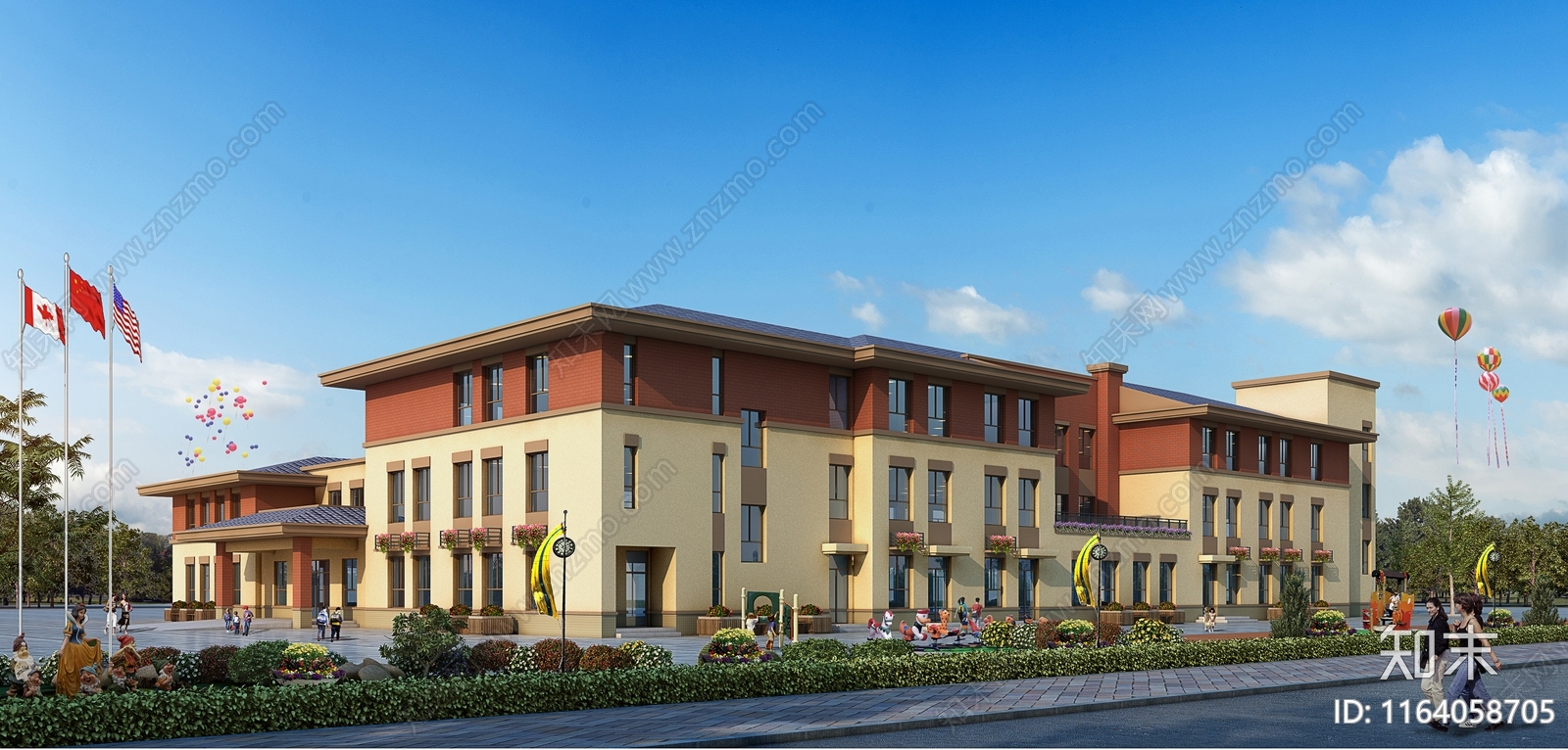 复古幼儿园建筑cad施工图下载【ID:1164058705】