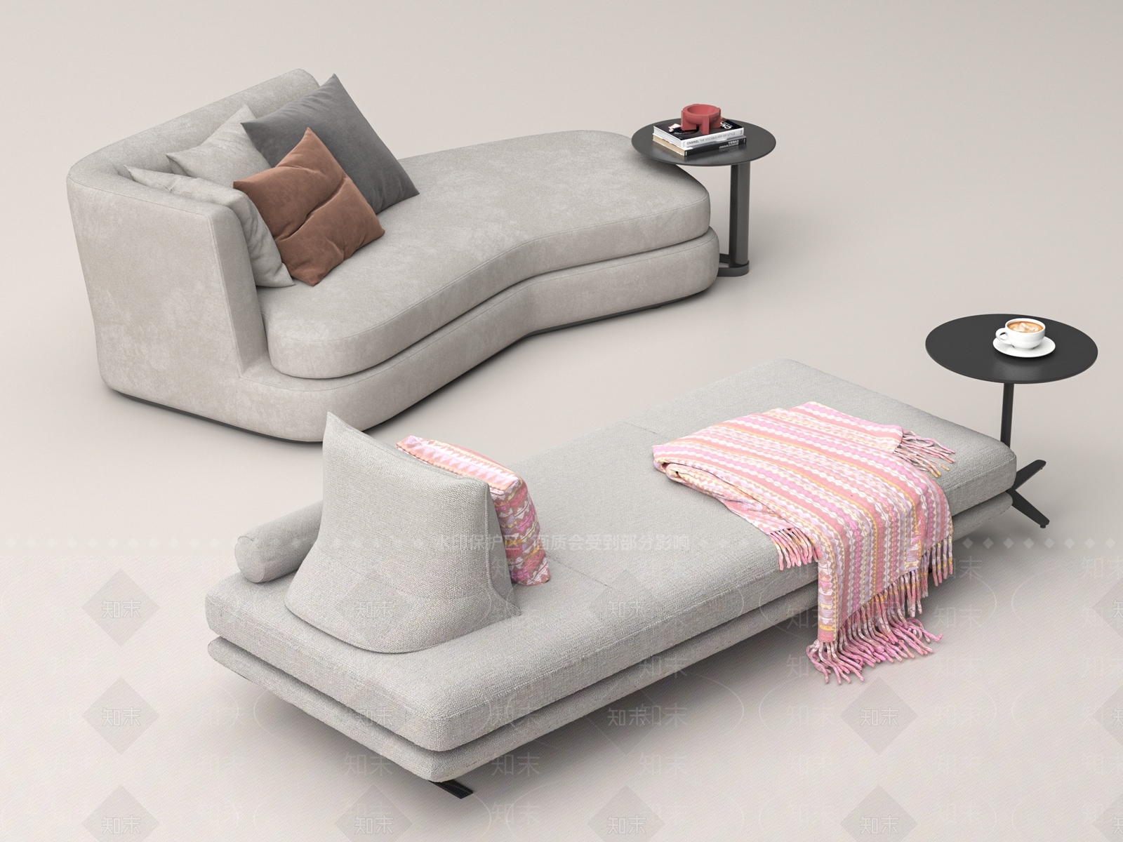 现代贵妃椅3D模型下载【ID:1164058794】