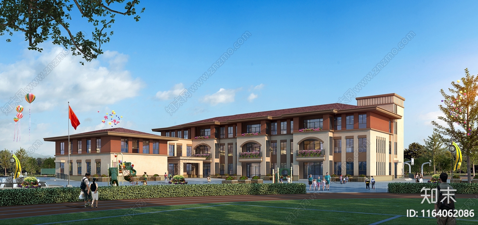 复古幼儿园建筑cad施工图下载【ID:1164062086】