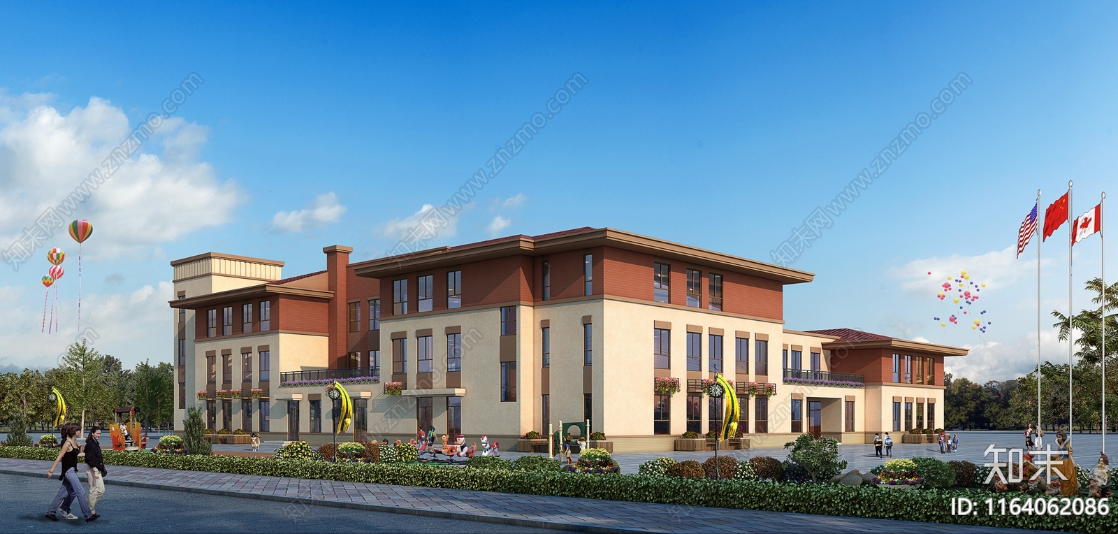 复古幼儿园建筑cad施工图下载【ID:1164062086】
