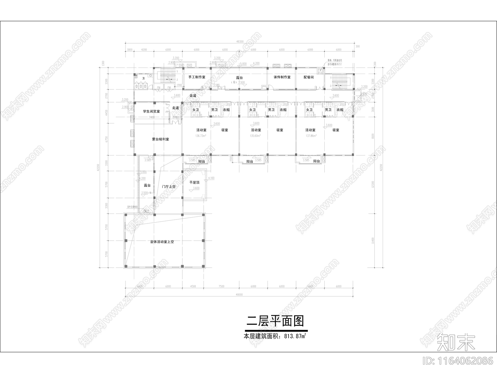 复古幼儿园建筑cad施工图下载【ID:1164062086】
