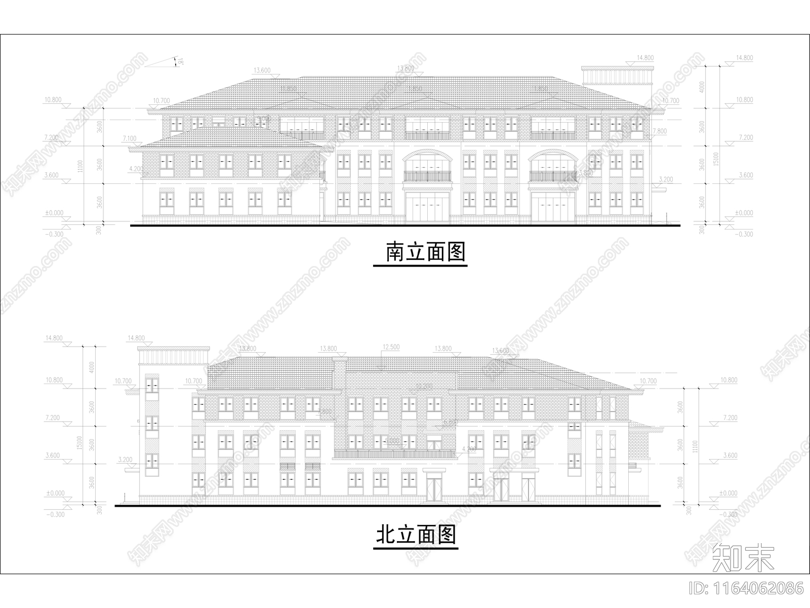 复古幼儿园建筑cad施工图下载【ID:1164062086】