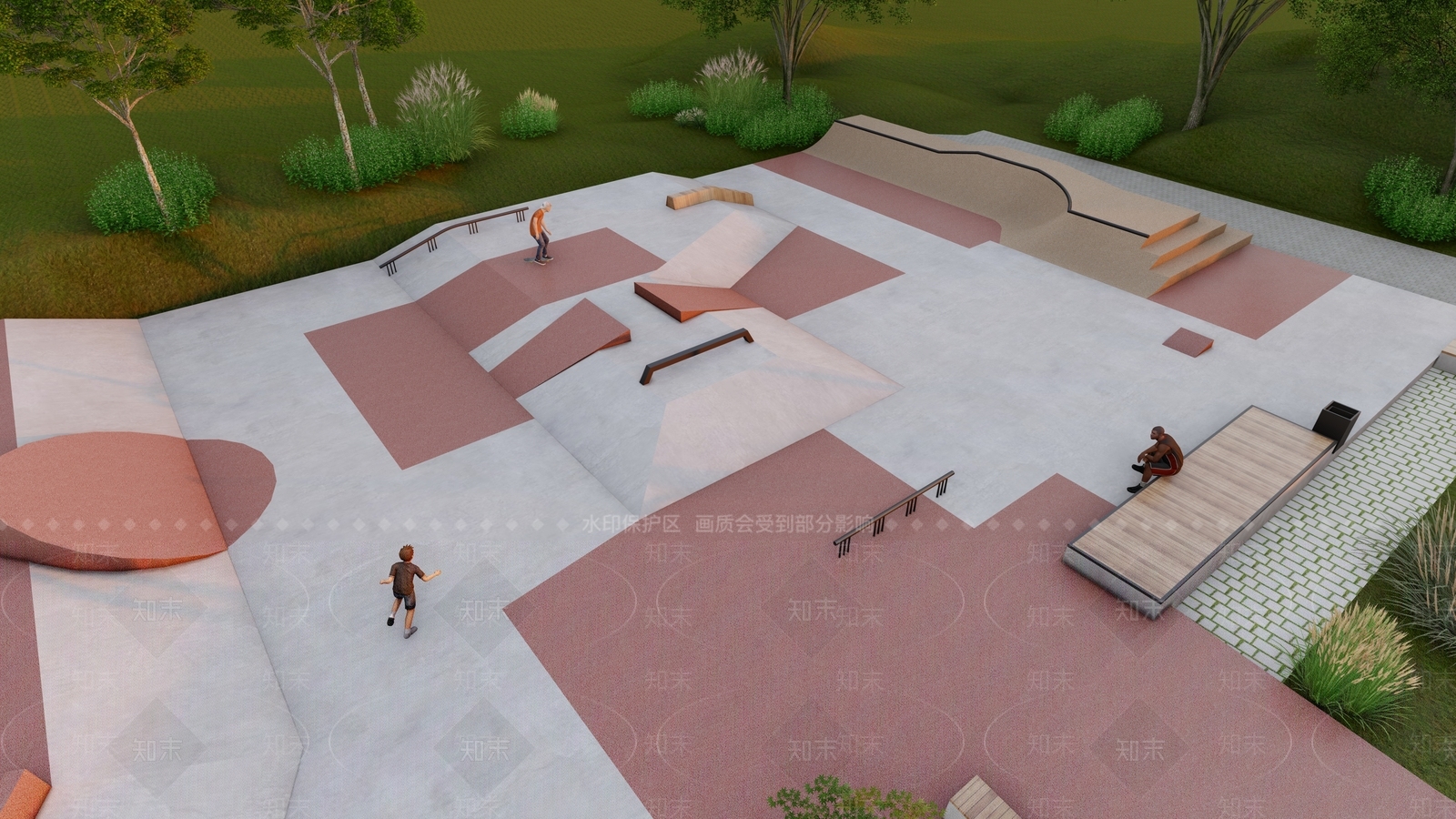 现代体育公园SU模型下载【ID:1164062605】