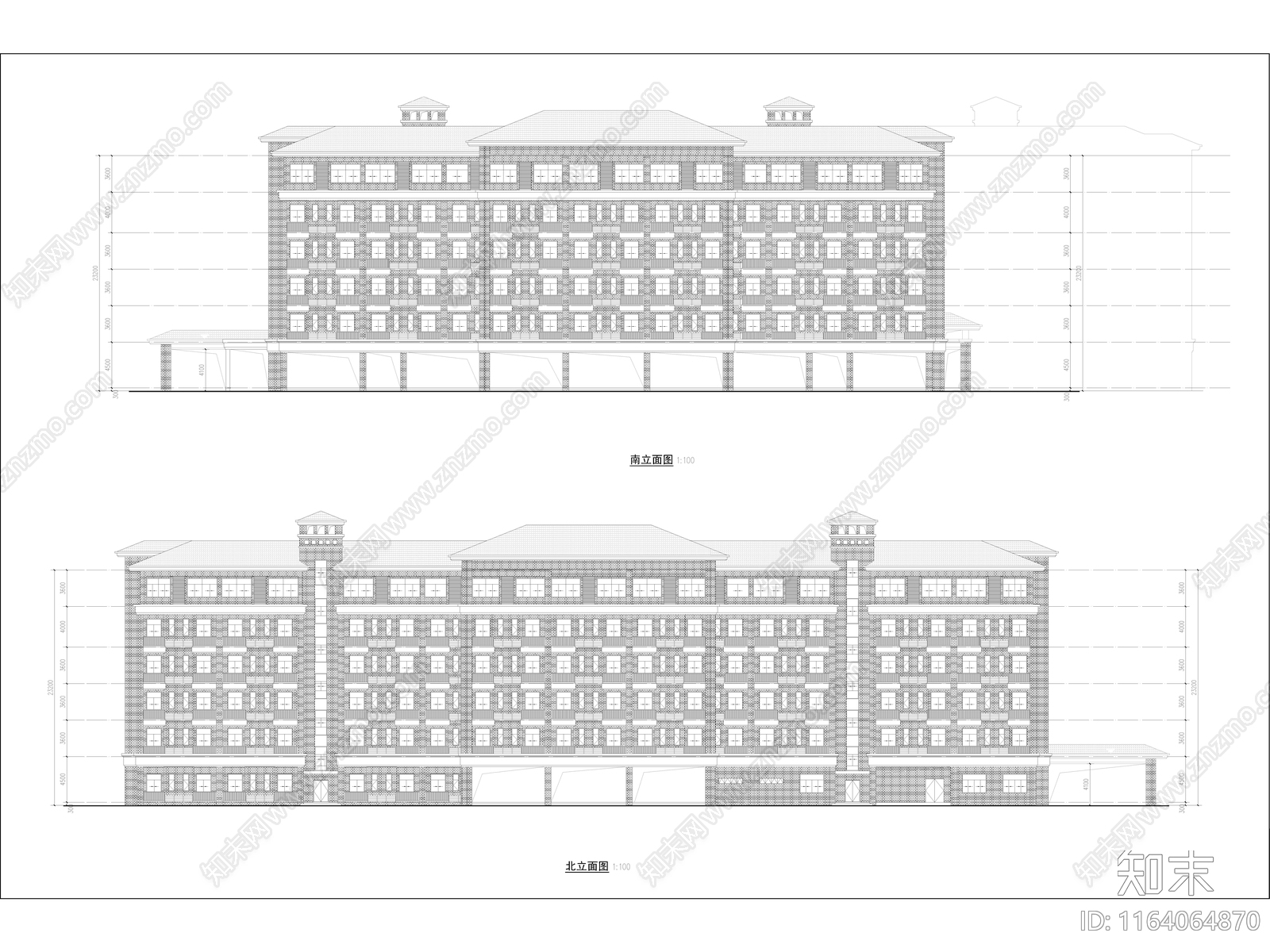 复古学校建筑cad施工图下载【ID:1164064870】