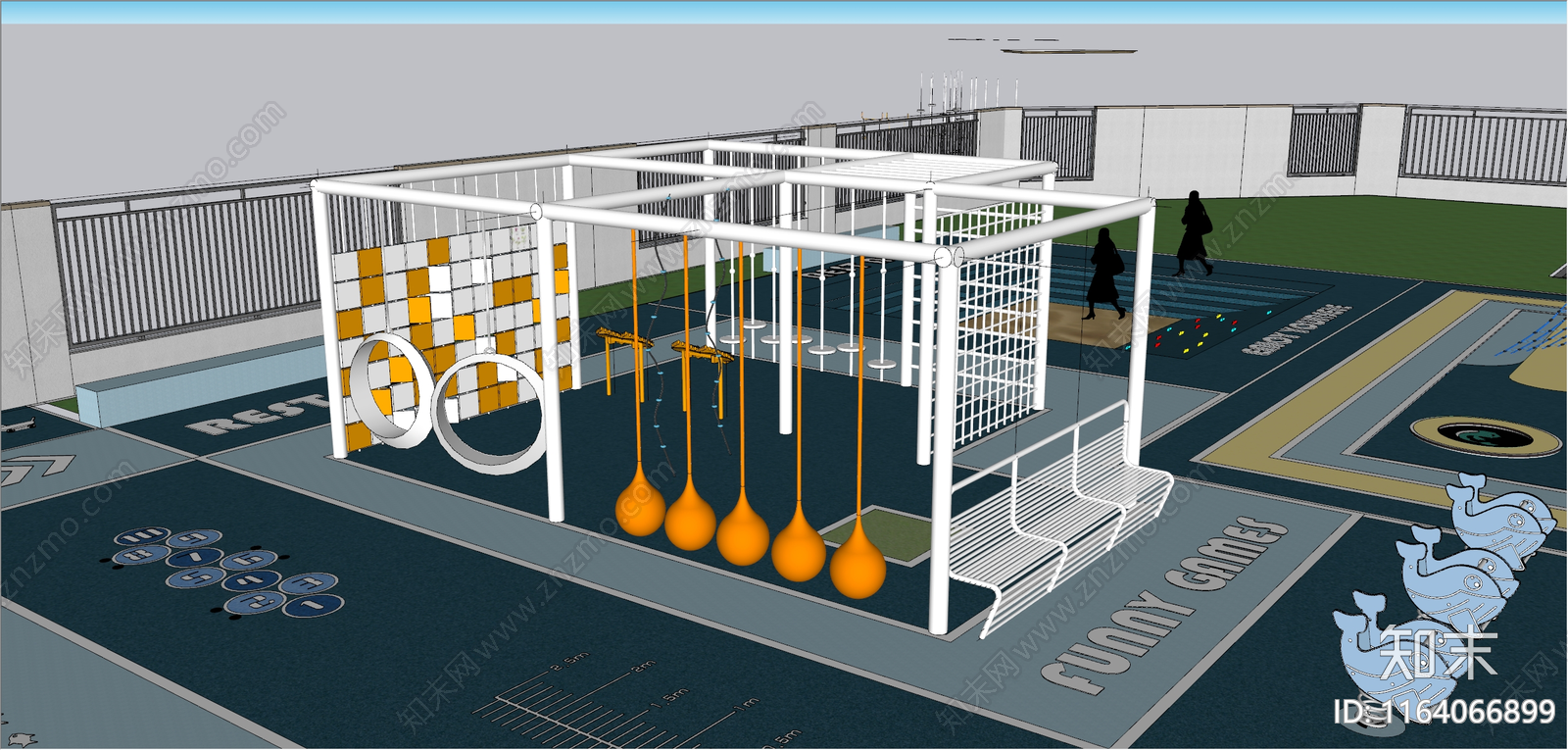 现代儿童游乐区SU模型下载【ID:1164066899】