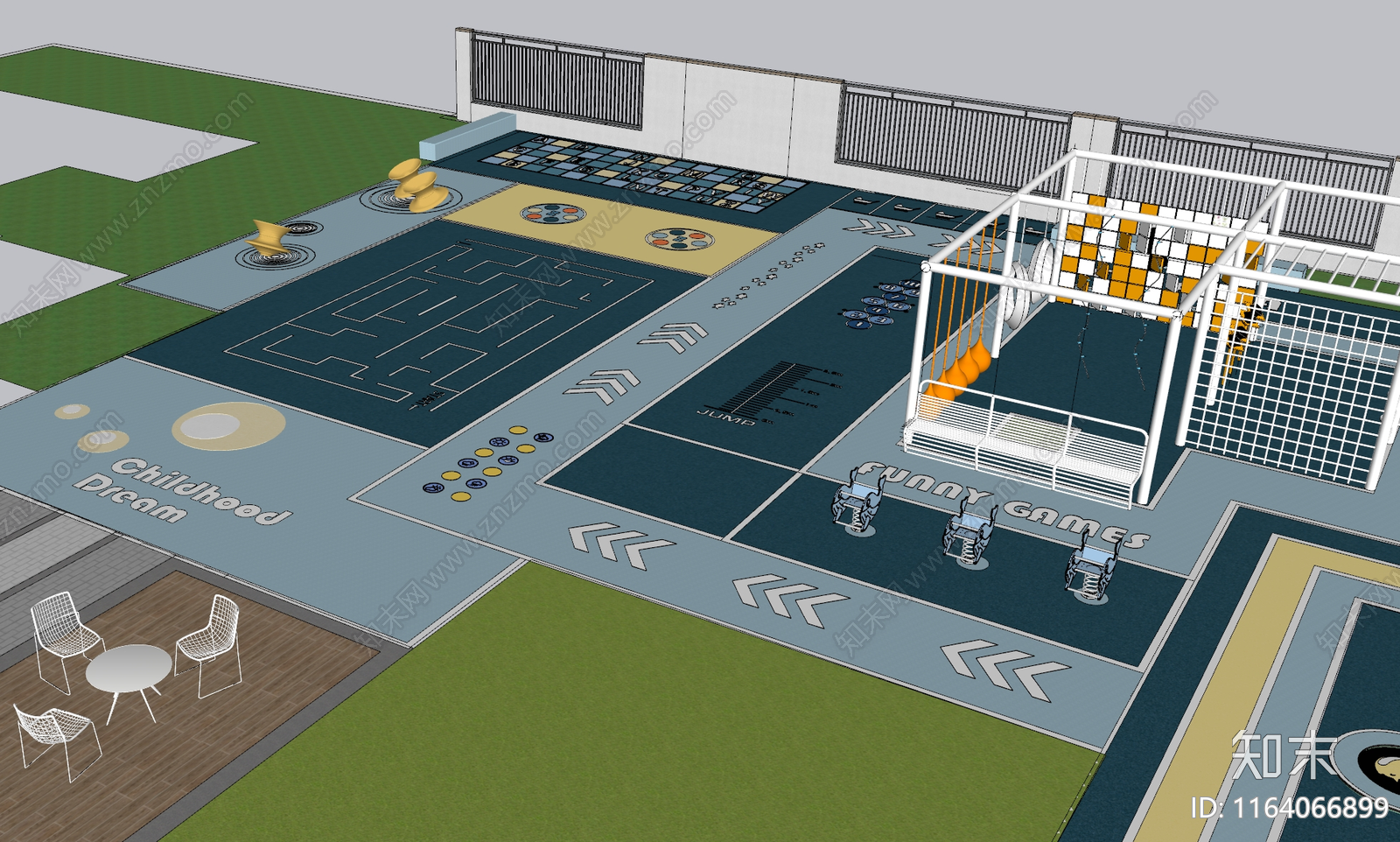 现代儿童游乐区SU模型下载【ID:1164066899】