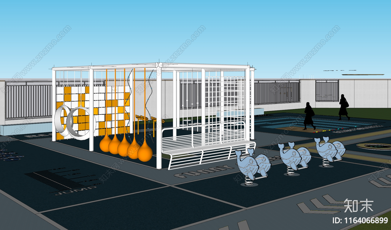 现代儿童游乐区SU模型下载【ID:1164066899】