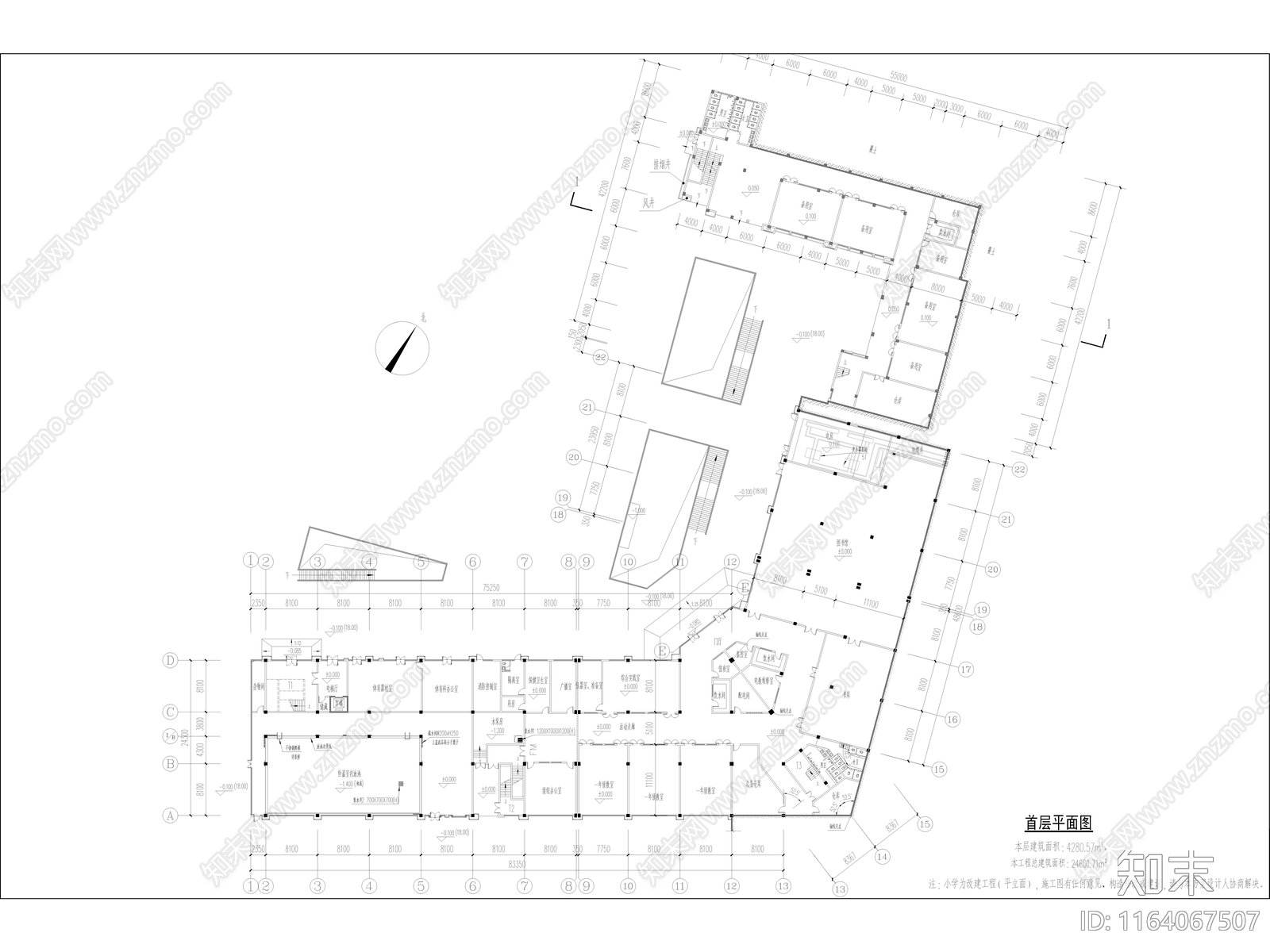 现代学校建筑cad施工图下载【ID:1164067507】