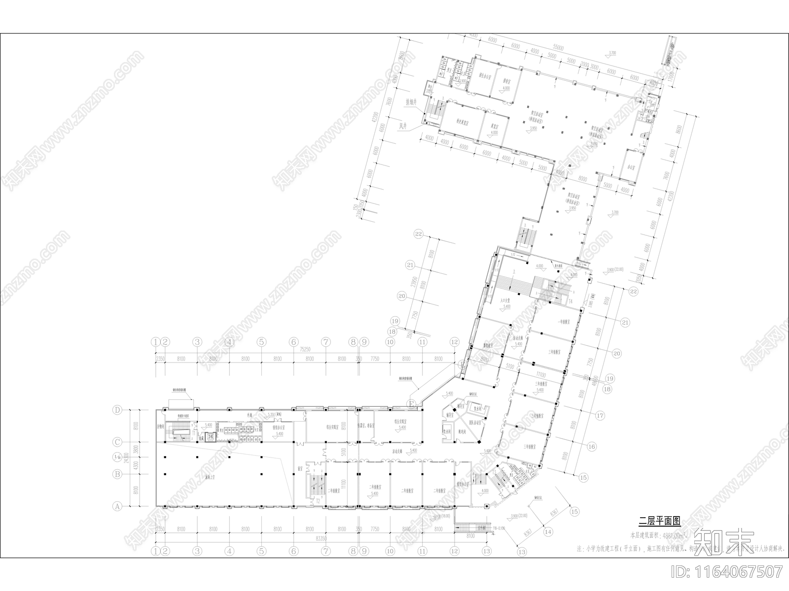 现代学校建筑cad施工图下载【ID:1164067507】