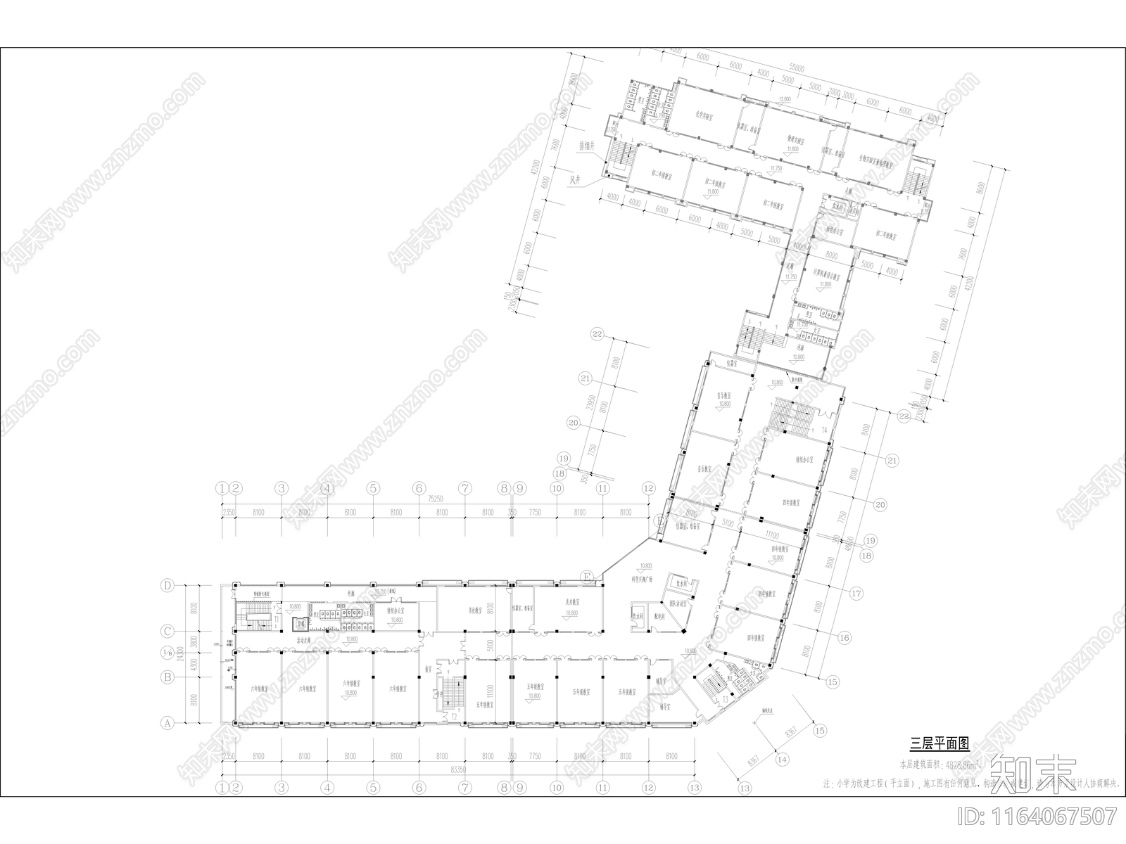 现代学校建筑cad施工图下载【ID:1164067507】