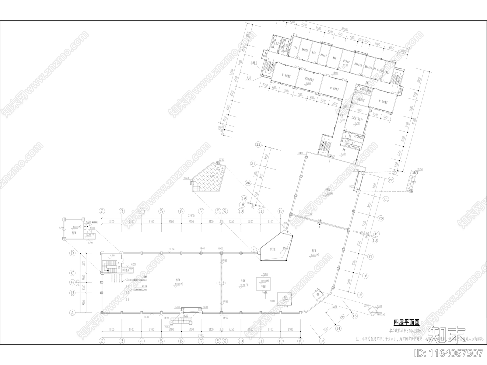 现代学校建筑cad施工图下载【ID:1164067507】