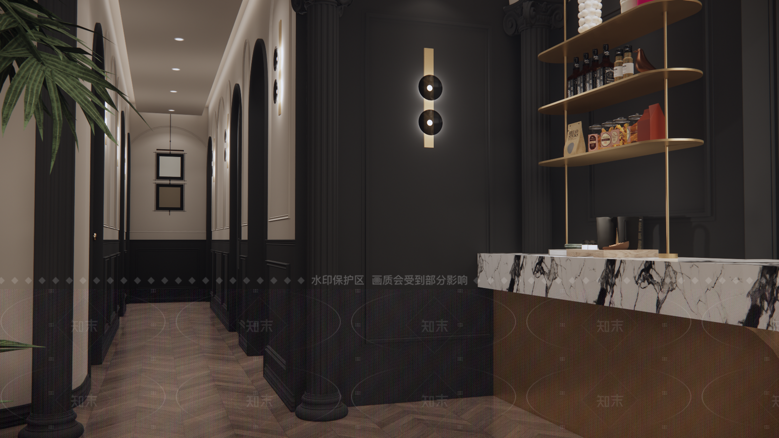 法式理发店SU模型下载【ID:1216042666】