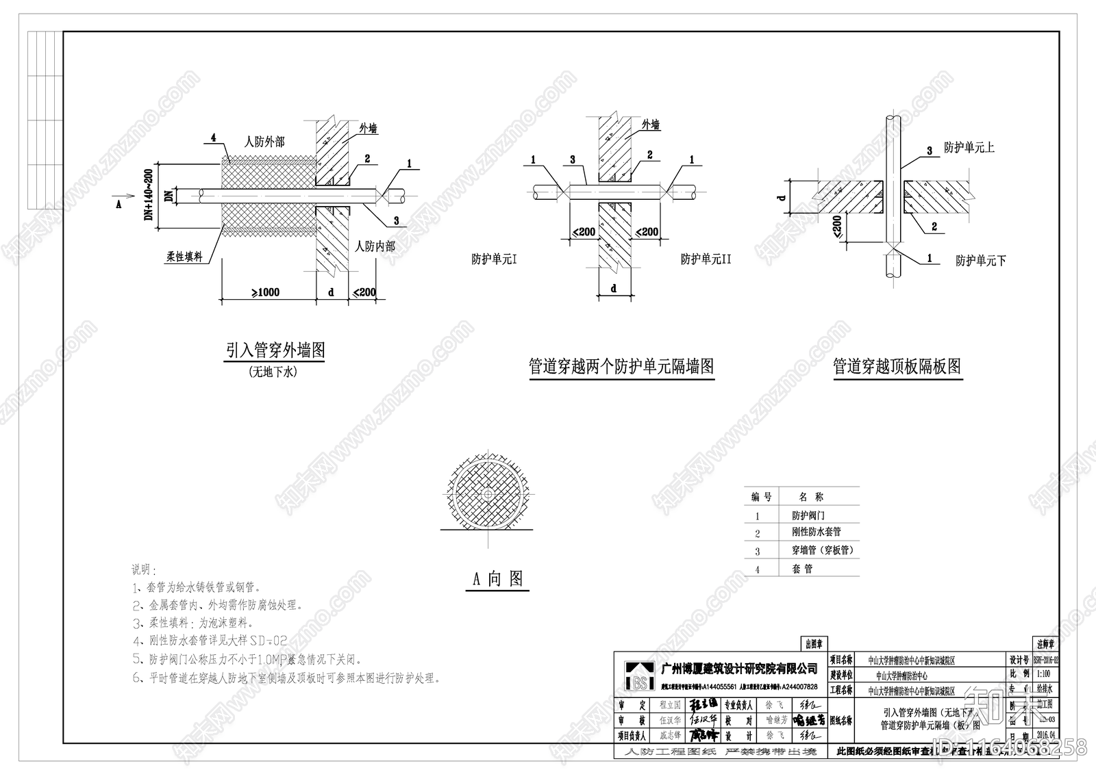 给排水节点详图cad施工图下载【ID:1164068258】