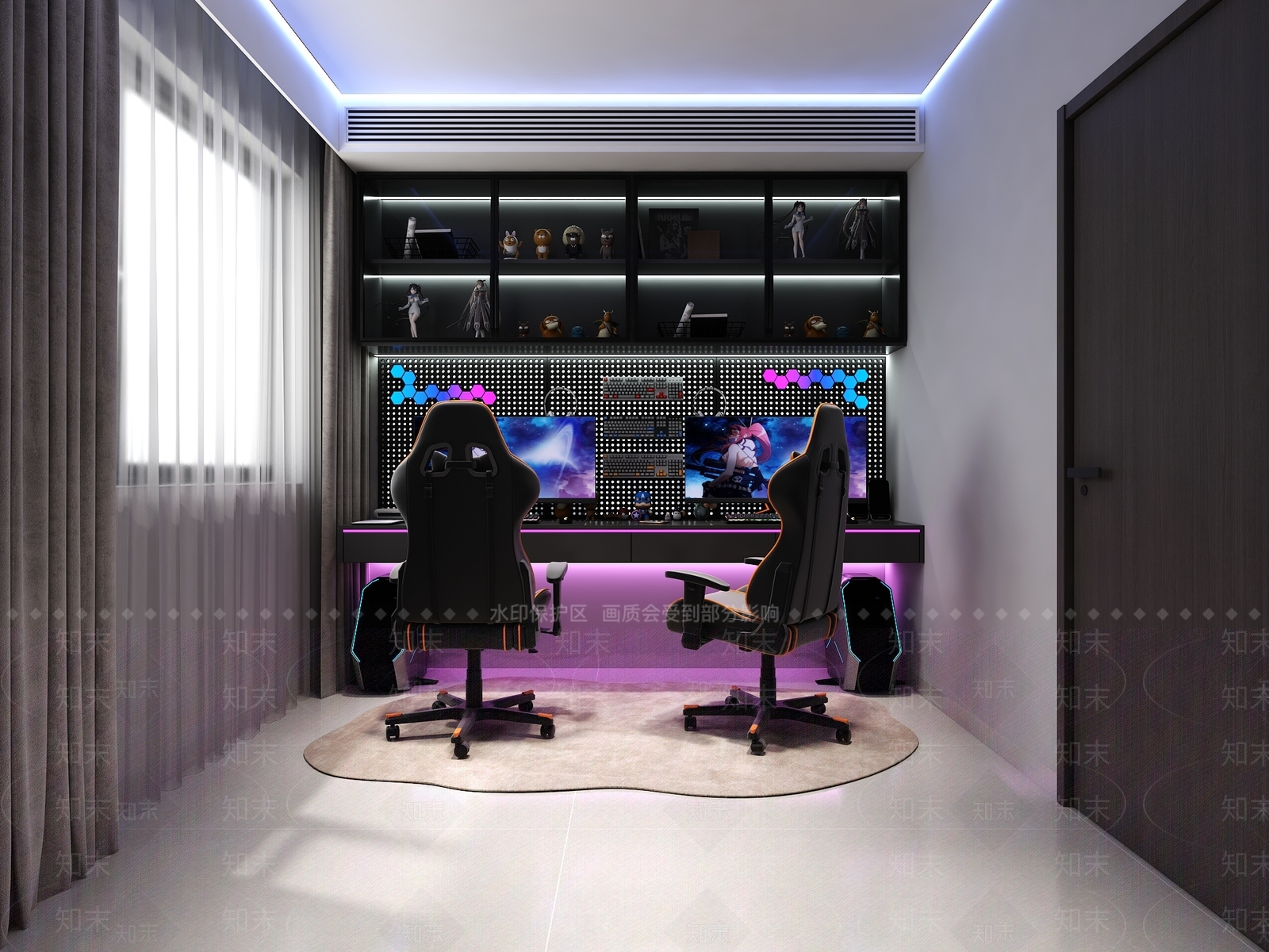 现代电竞房3D模型下载【ID:1164071048】