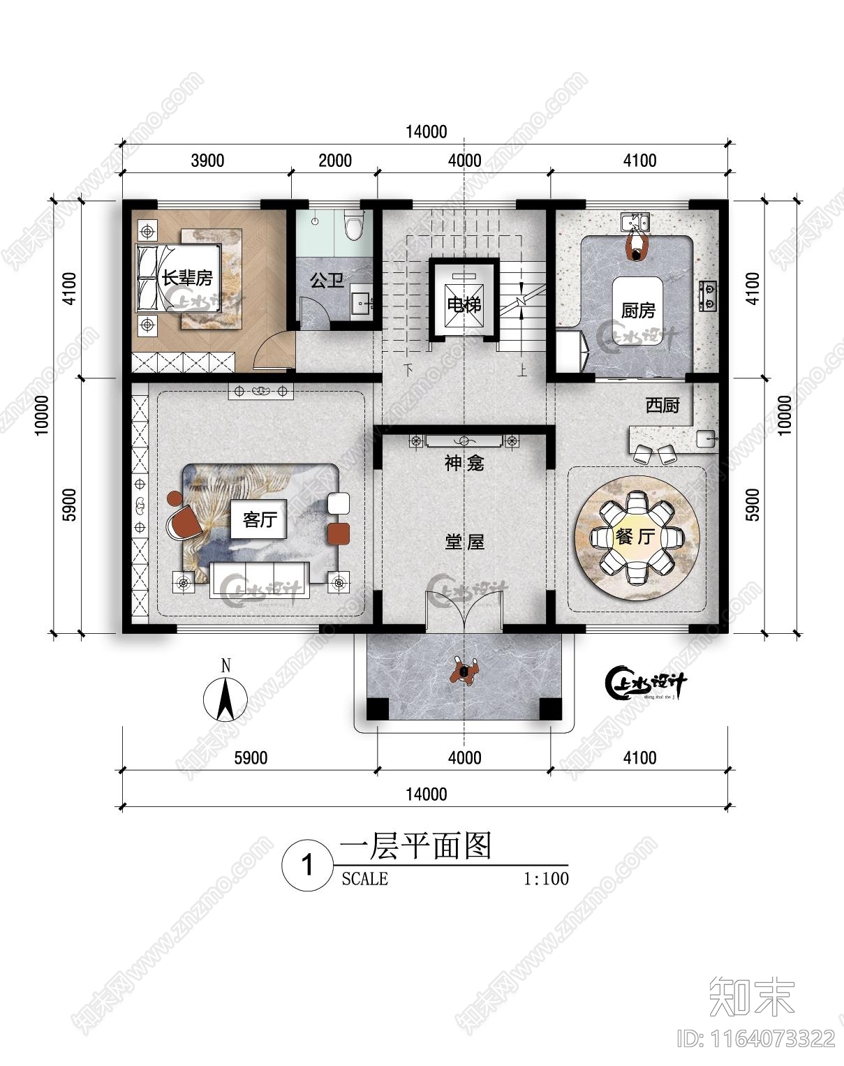 新中式现代别墅建筑施工图下载【ID:1164073322】