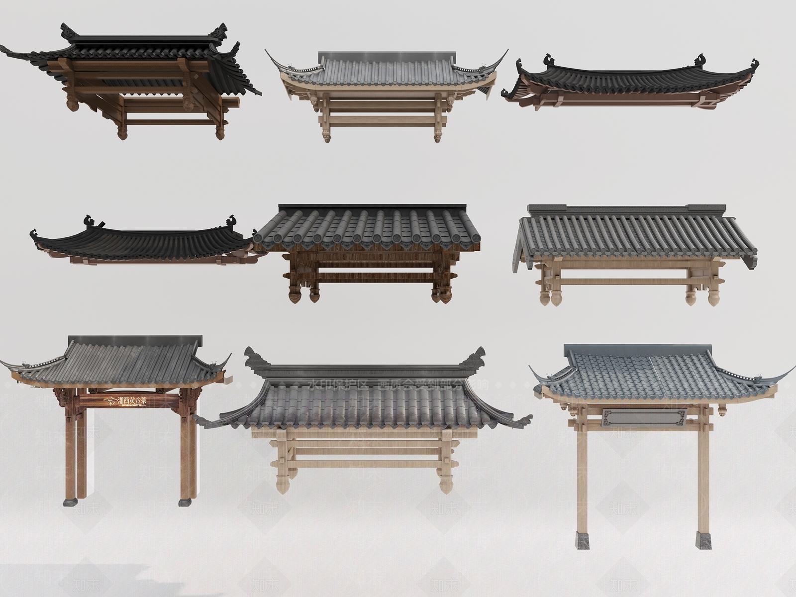 中式屋檐3D模型下载【ID:1164086286】