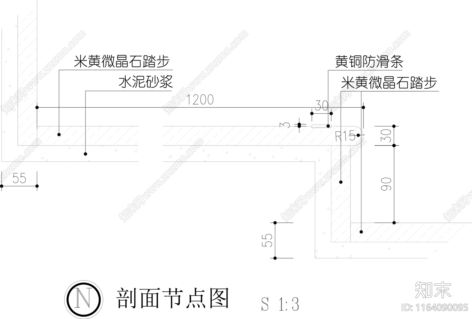 现代地面节点cad施工图下载【ID:1164090095】