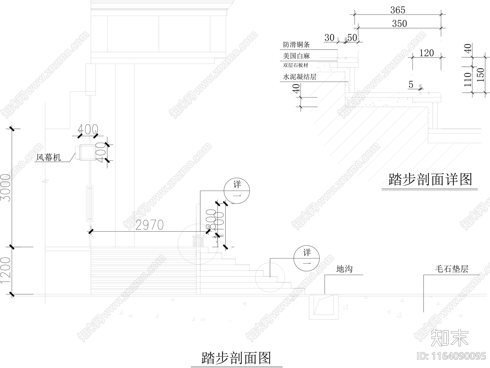 现代地面节点cad施工图下载【ID:1164090095】