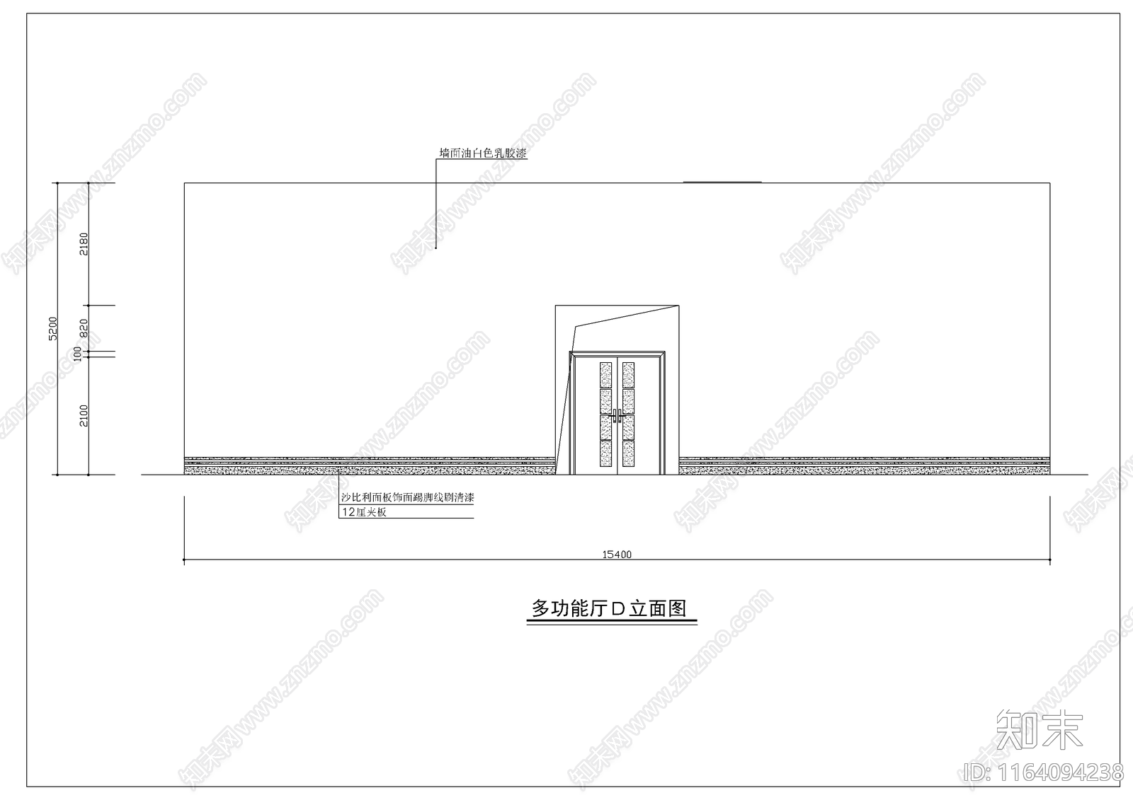 现代会议室cad施工图下载【ID:1164094238】