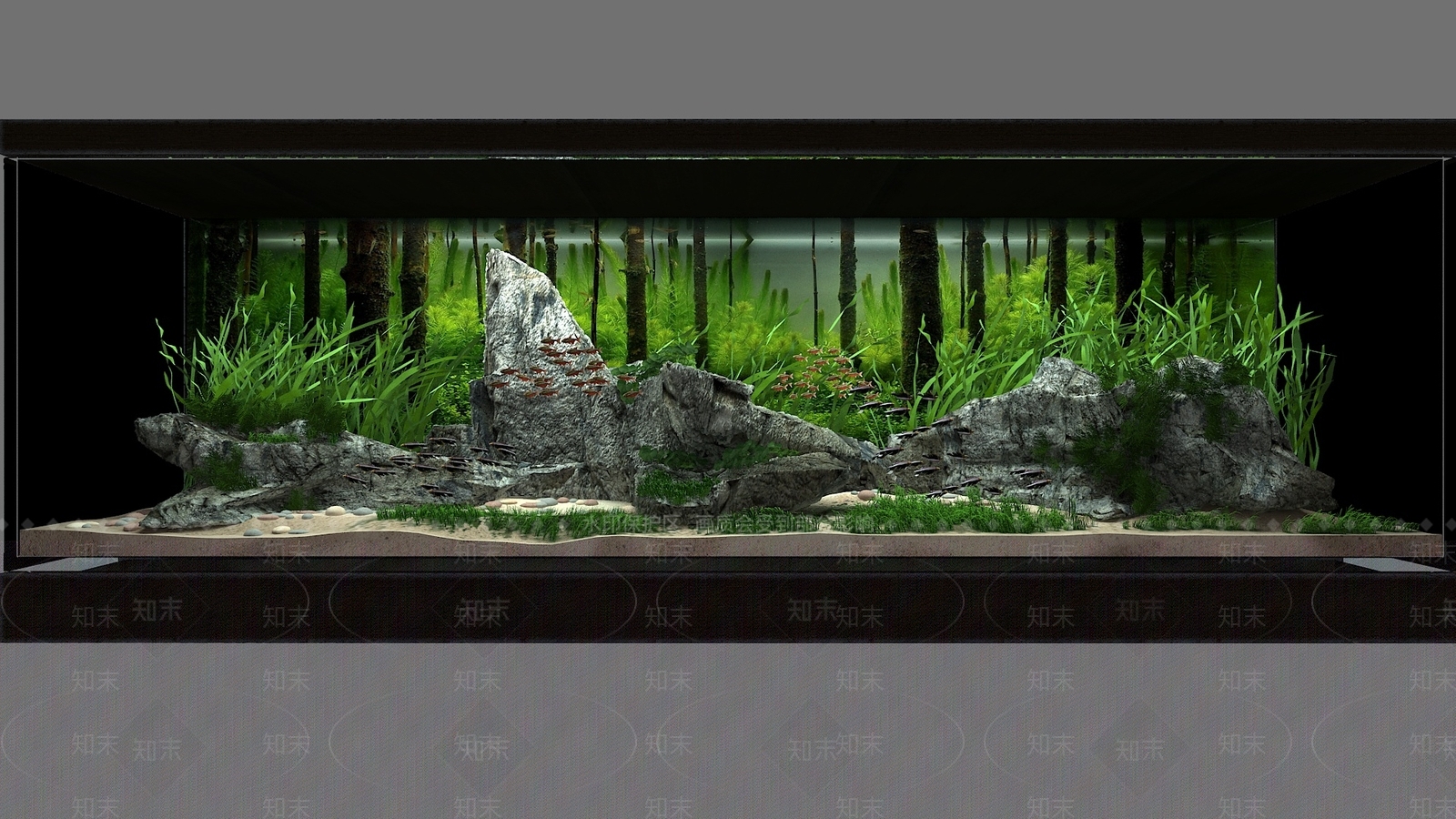 现代鱼缸3D模型下载【ID:1164095674】