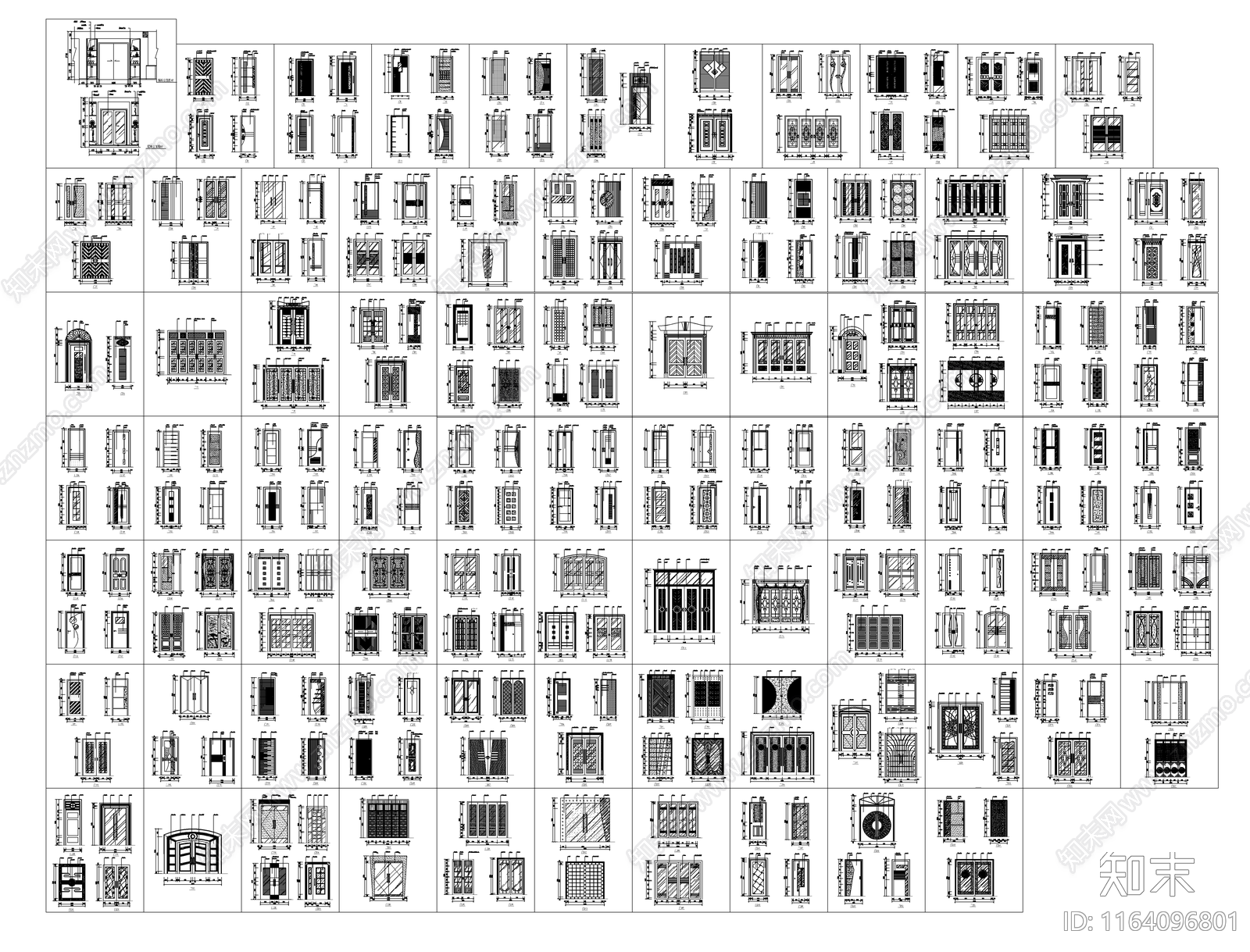 现代门节点cad施工图下载【ID:1164096801】