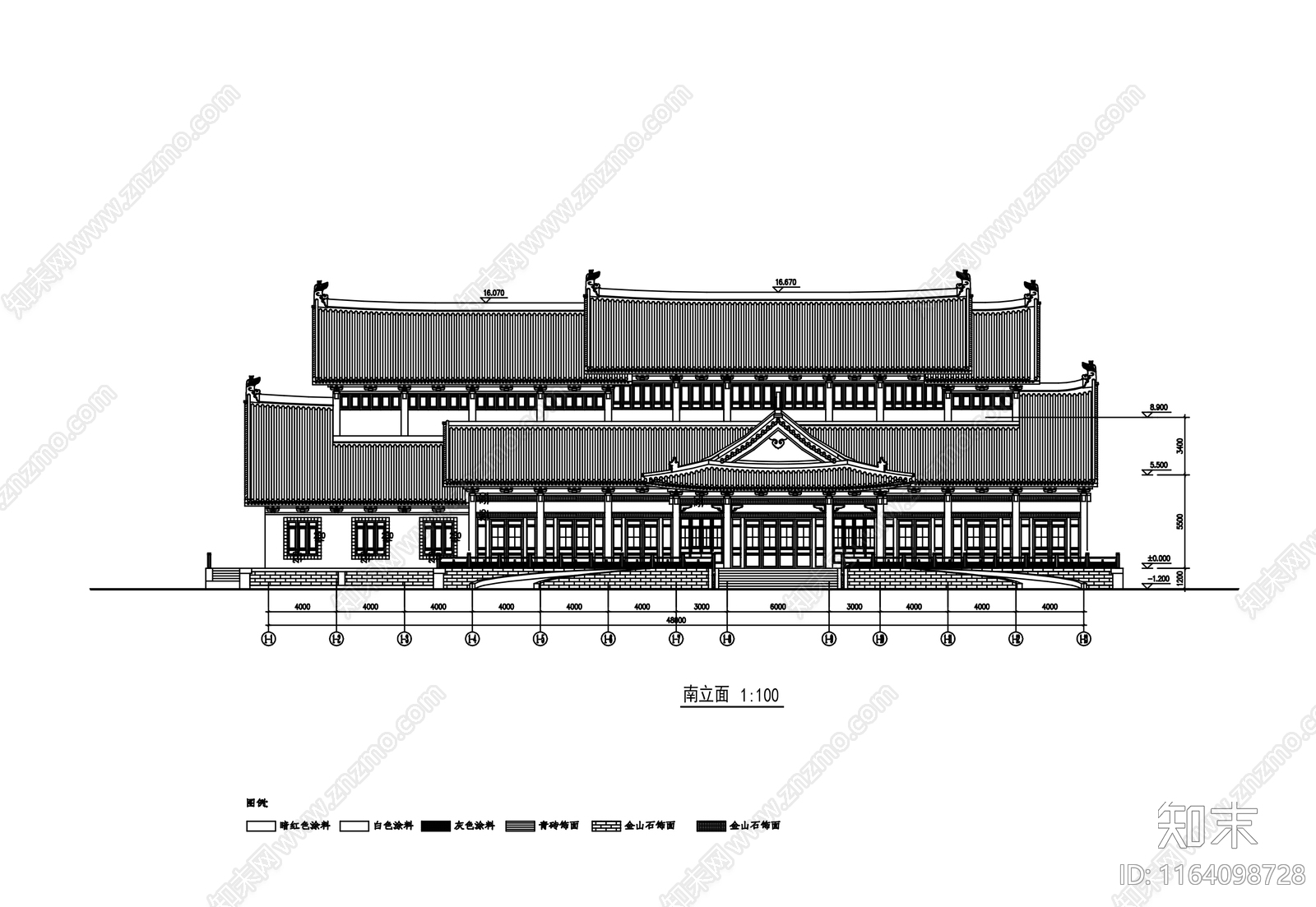 新中式中式古建cad施工图下载【ID:1164098728】