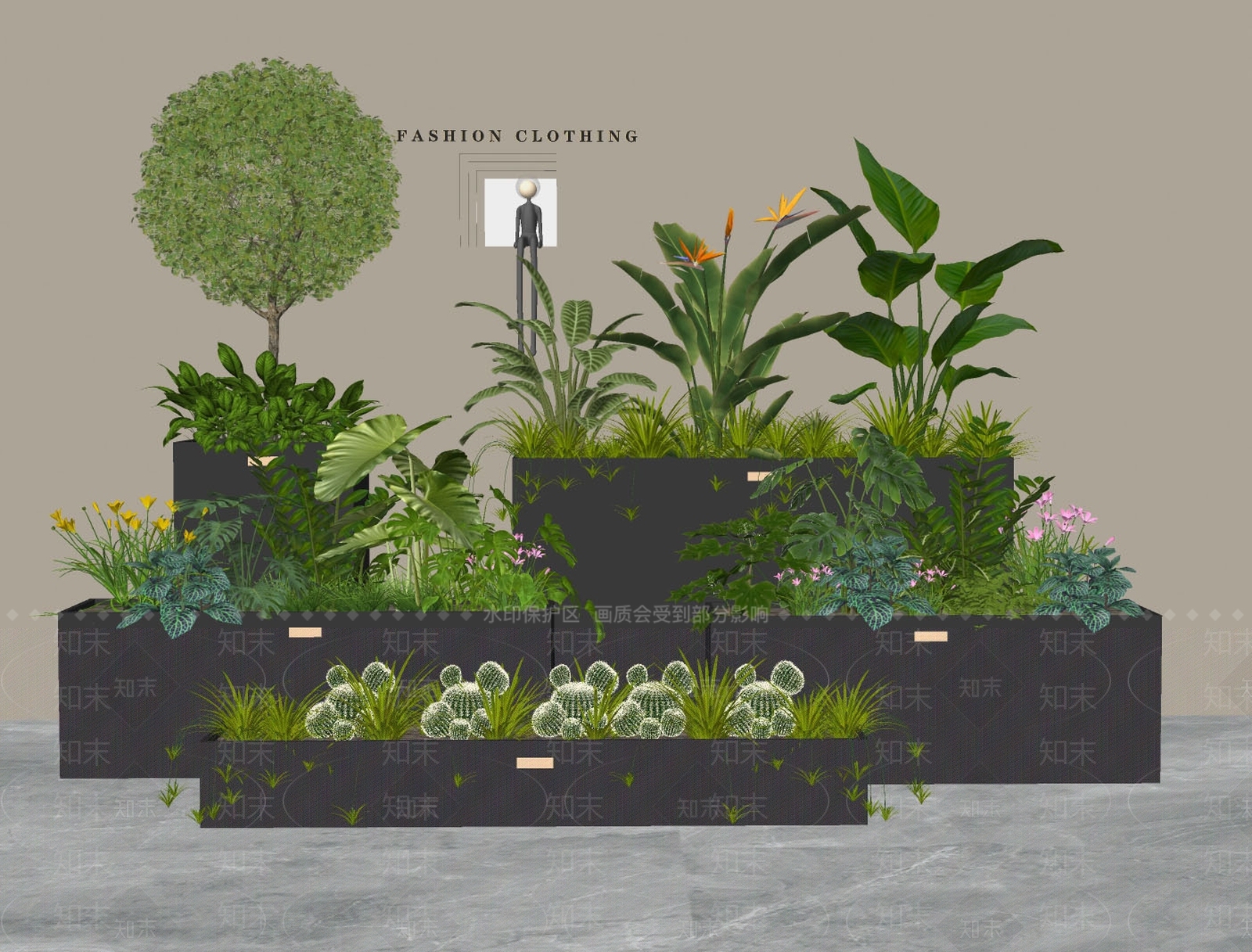 植物组合SU模型下载【ID:1164100331】