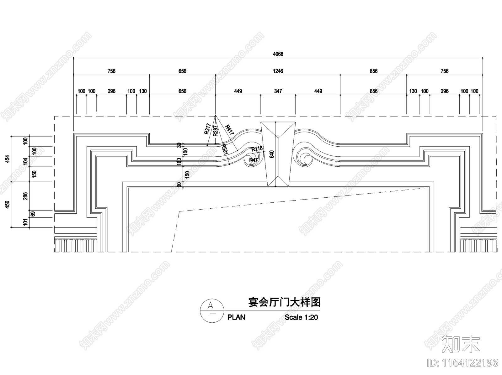 欧式餐厅施工图下载【ID:1164122196】