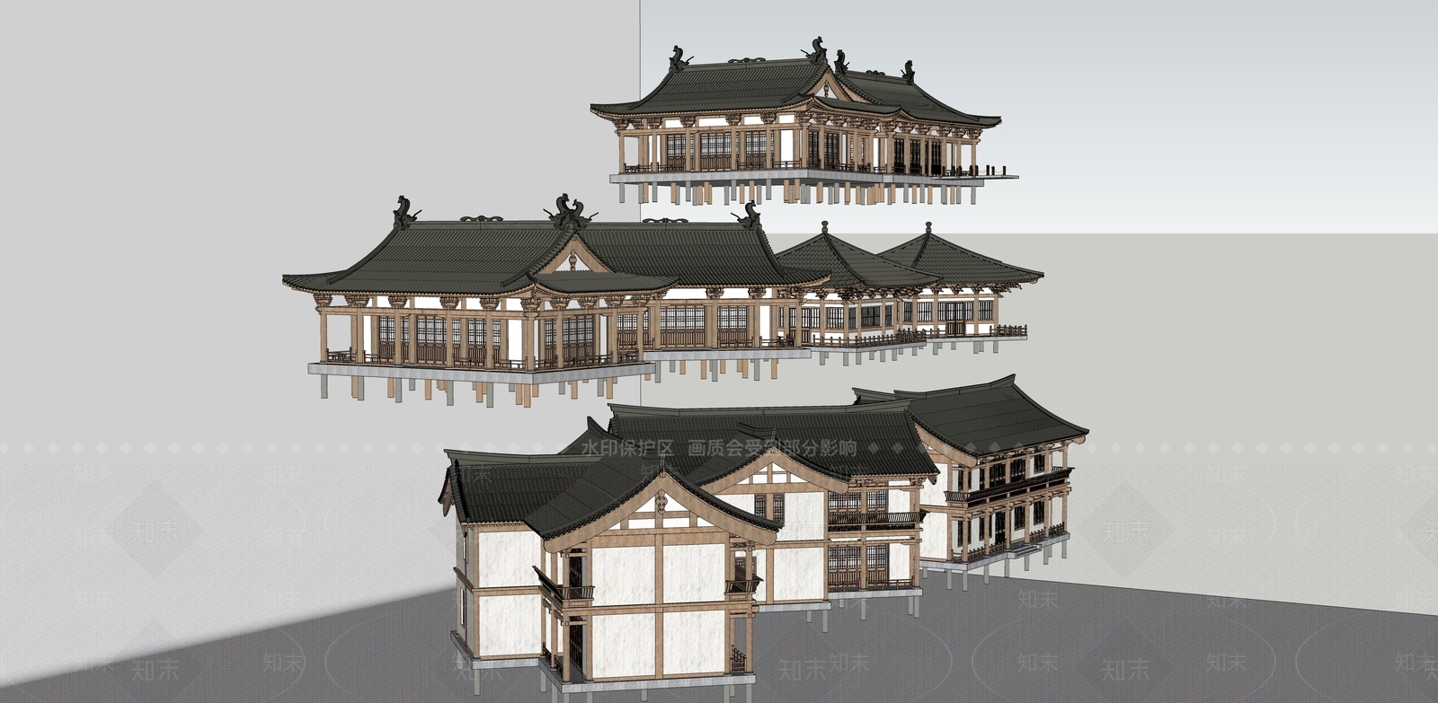 中式简模规划SU模型下载【ID:1164124627】