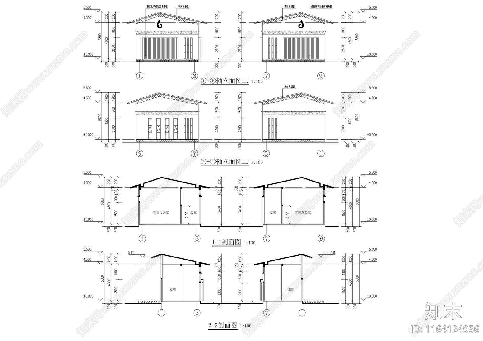 现代新中式停车楼施工图下载【ID:1164124956】