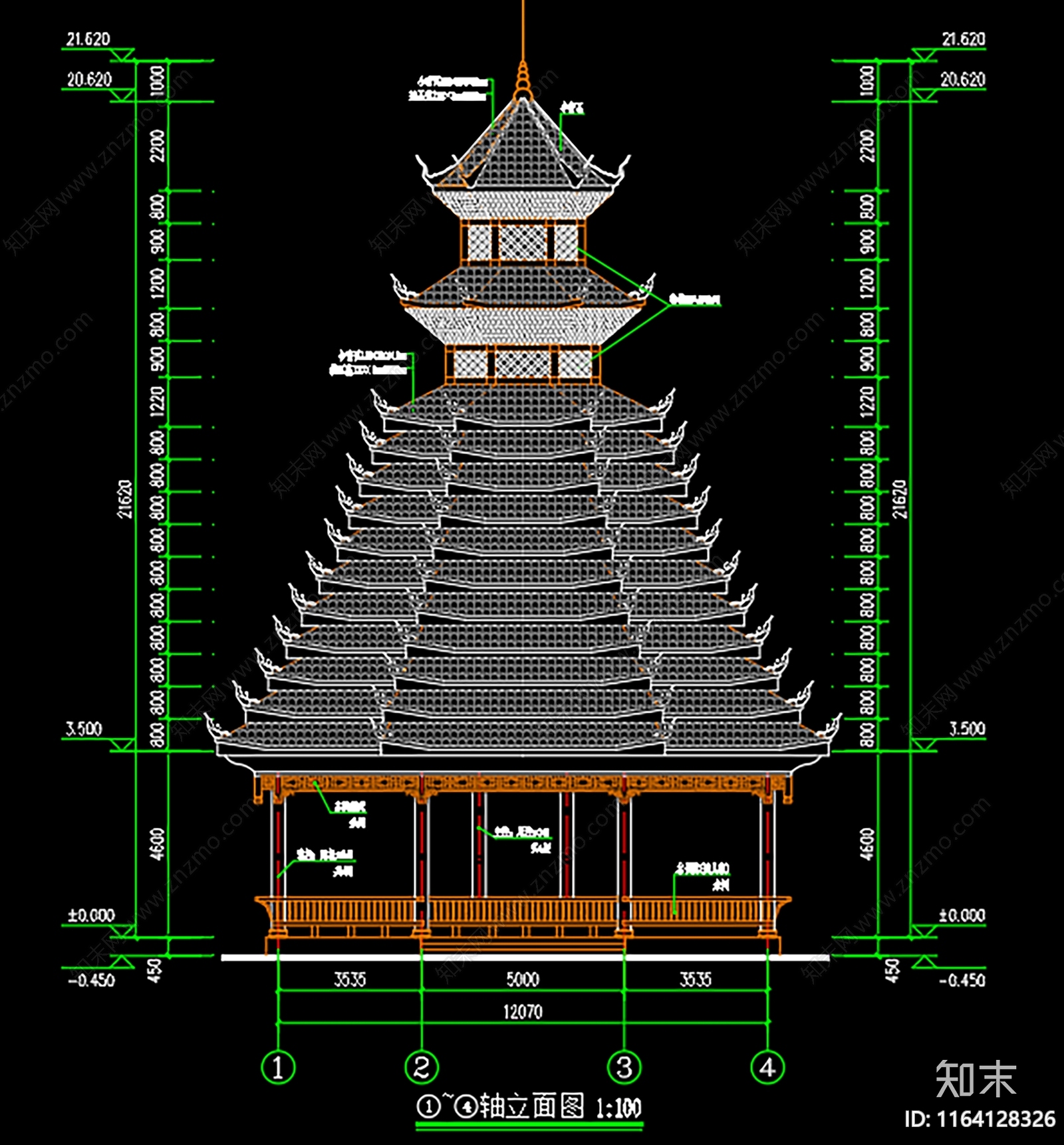 原木中古其他文化建筑施工图下载【ID:1164128326】