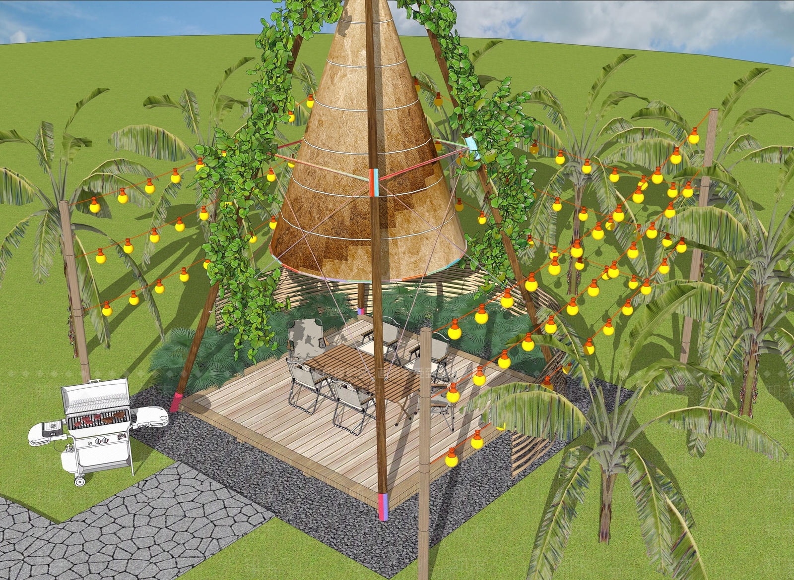 帐篷SU模型下载【ID:1164129216】