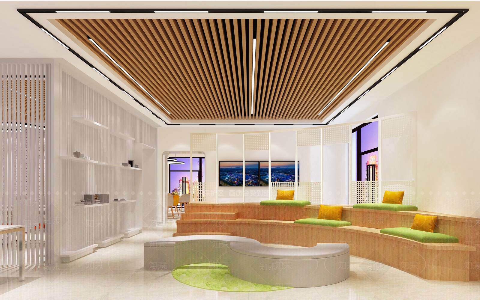 现代轻奢办公大厅3D模型下载【ID:1164129880】
