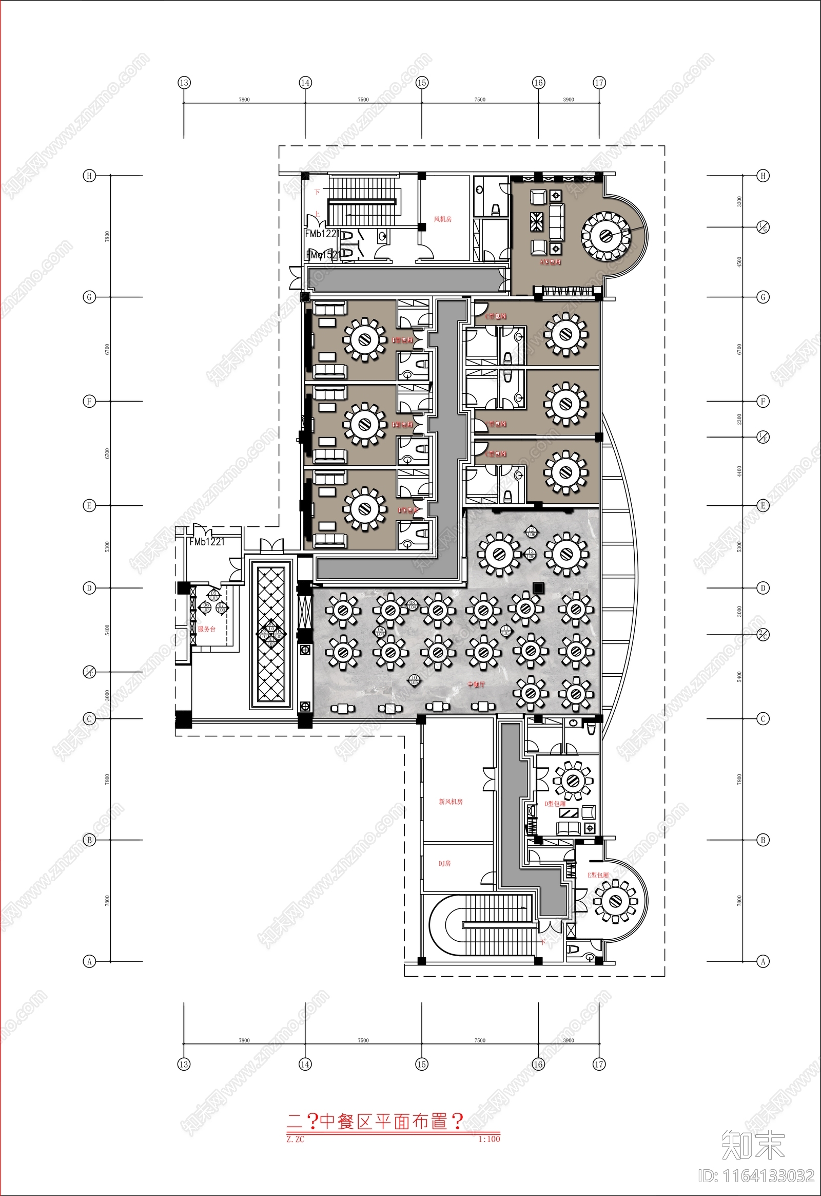 现代欧式酒楼施工图下载【ID:1164133032】