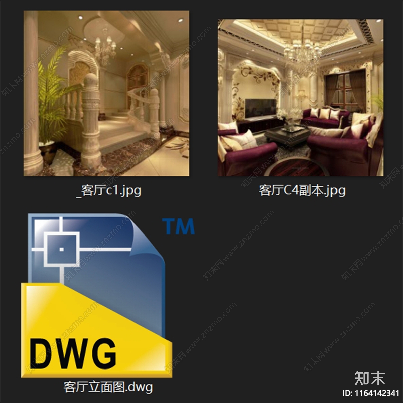 欧式陶瓷城石英石客厅展厅立面cad施工图下载【ID:1164142341】