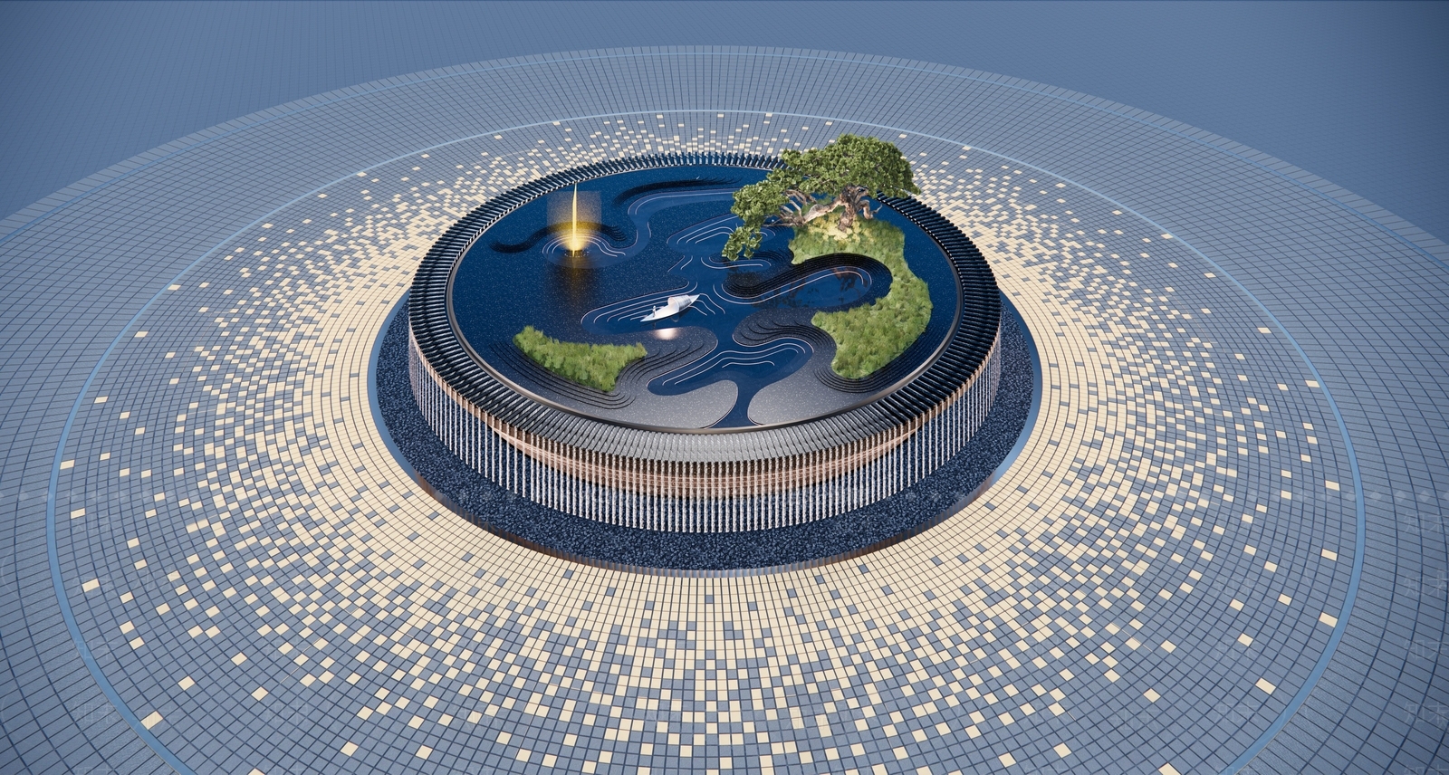 现代假山水景3D模型下载【ID:1164149684】