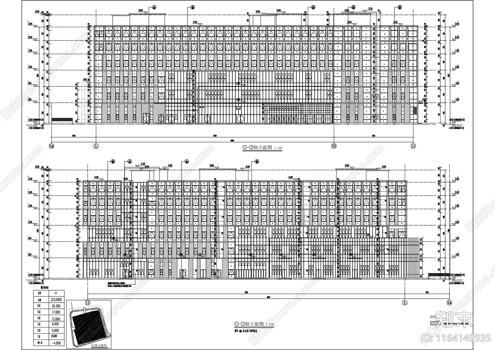 现代简约产业园建筑施工图下载【ID:1164149935】