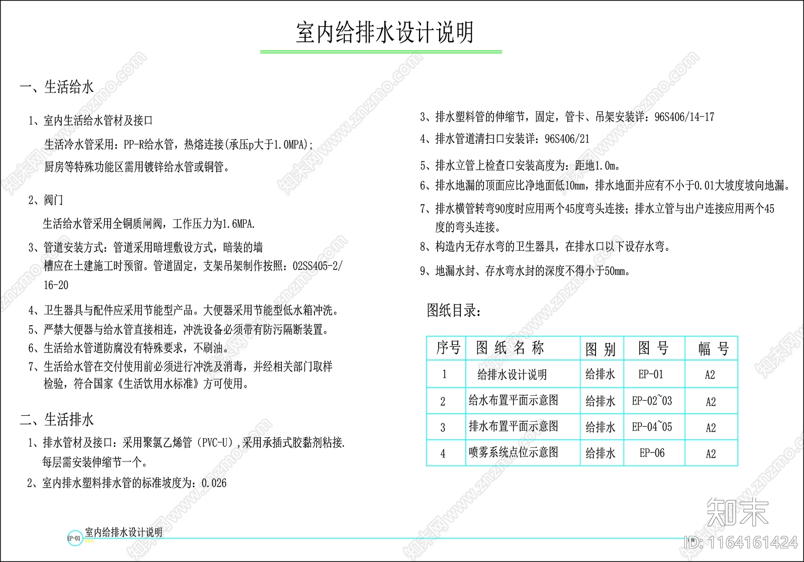 现代设计说明cad施工图下载【ID:1164161424】