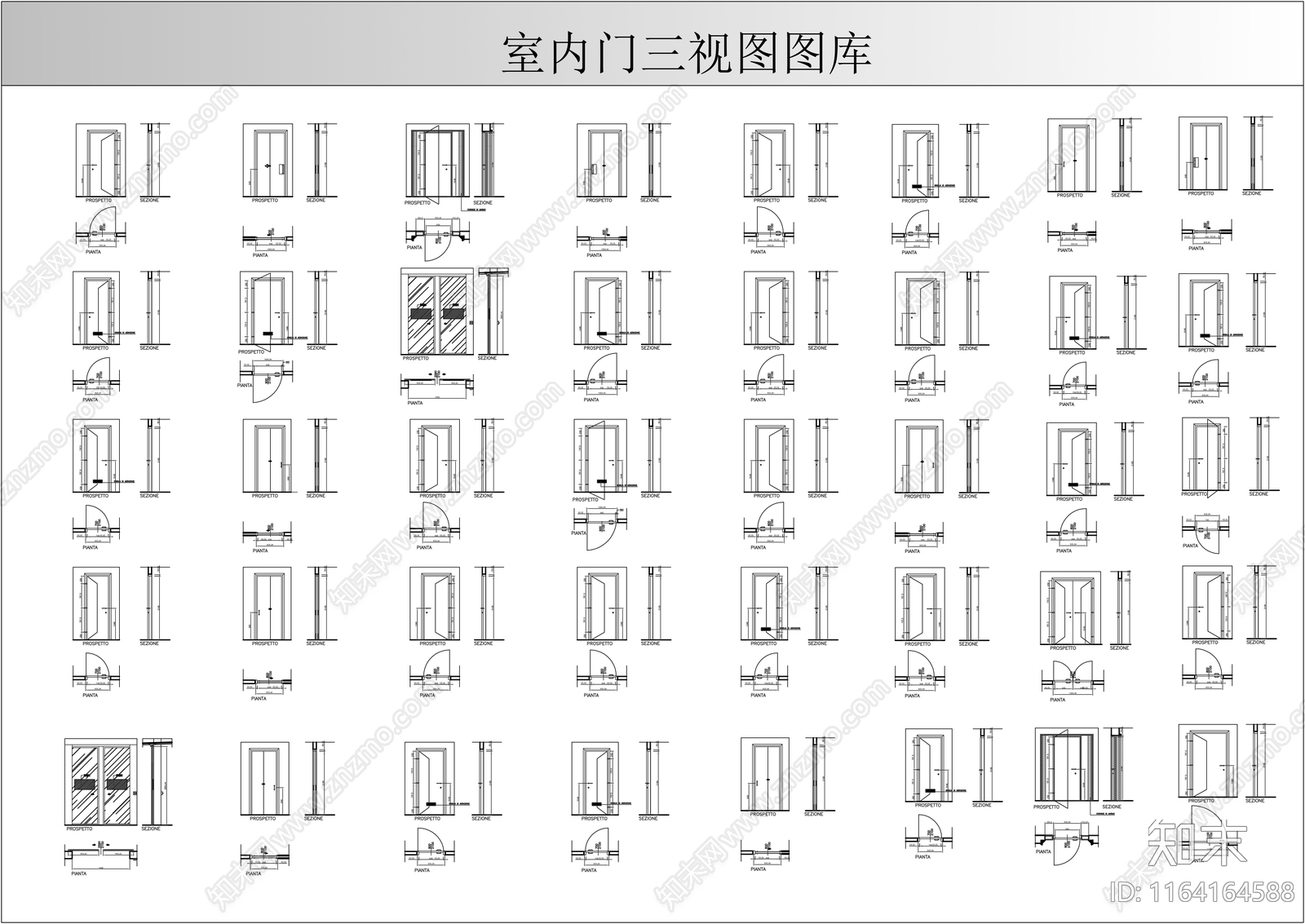 现代门cad施工图下载【ID:1164164588】