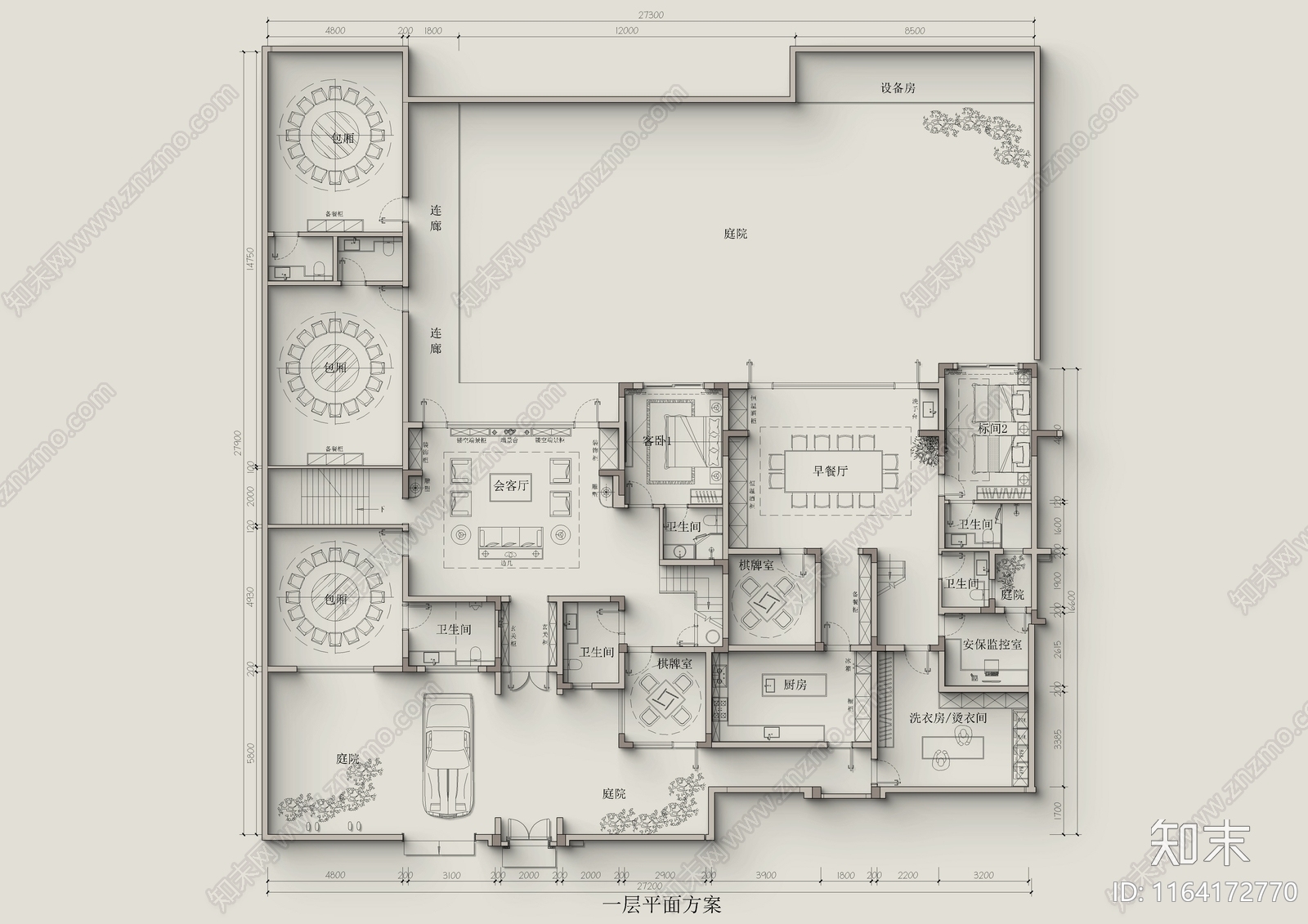 现代会所cad施工图下载【ID:1164172770】