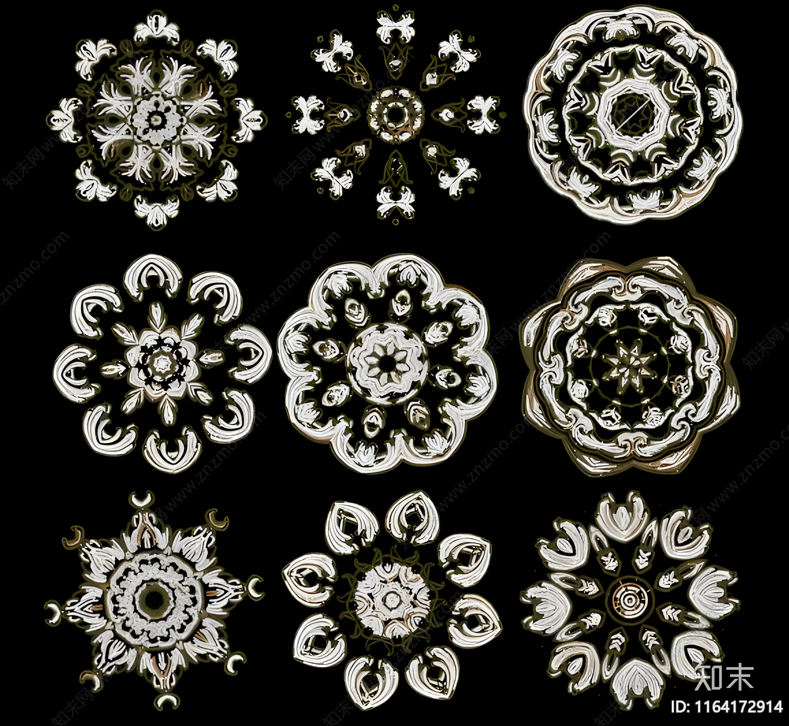 现代地面拼花cad施工图下载【ID:1164172914】