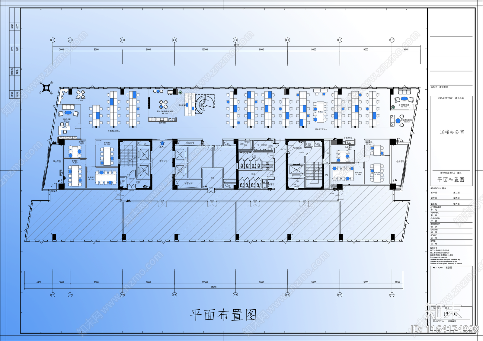 现代办公室cad施工图下载【ID:1164174998】