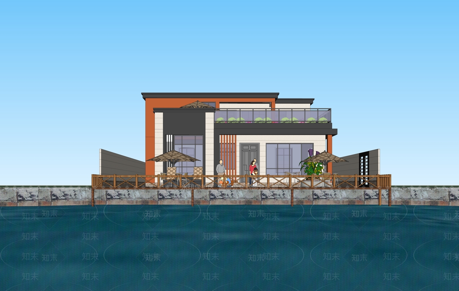 现代别墅SU模型下载【ID:1164176652】