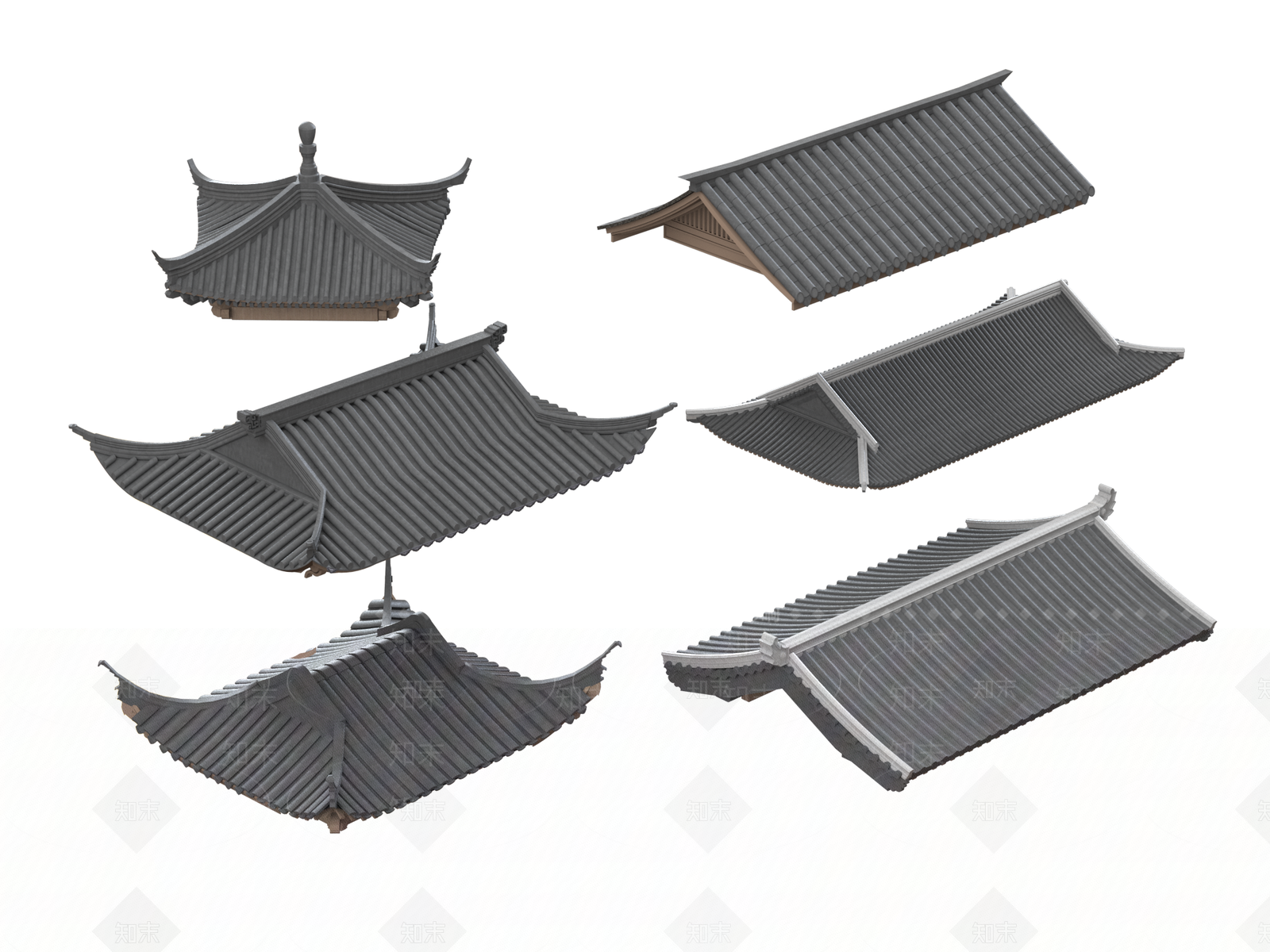 新中式屋檐3D模型下载【ID:1164184808】
