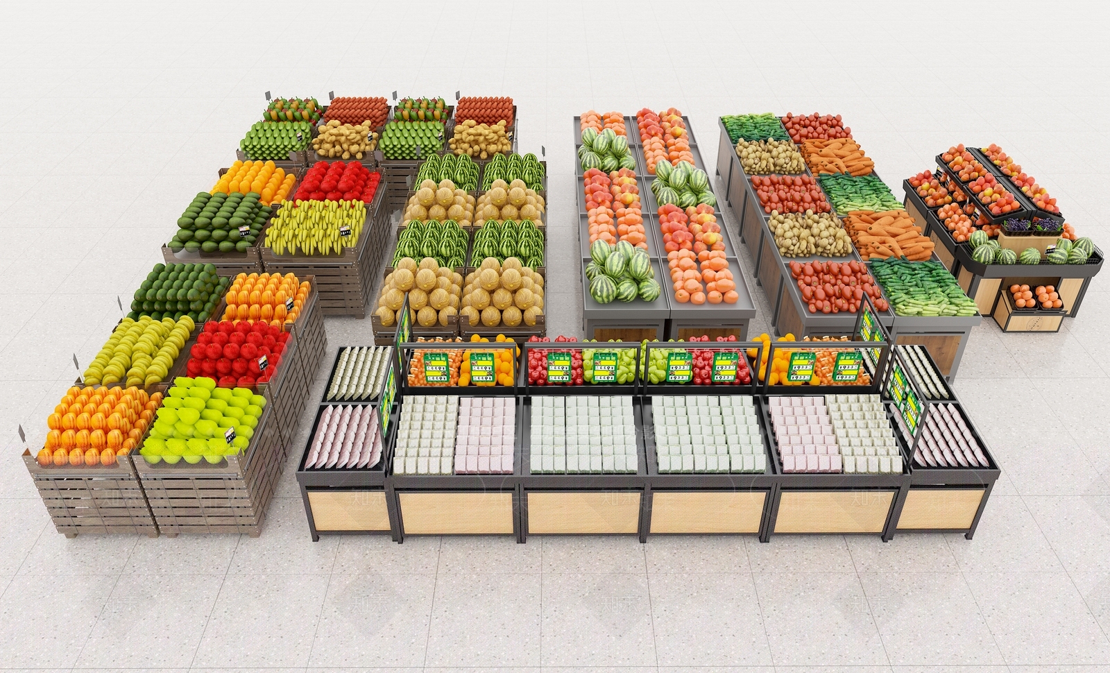 现代轻奢超市3D模型下载【ID:1164186434】