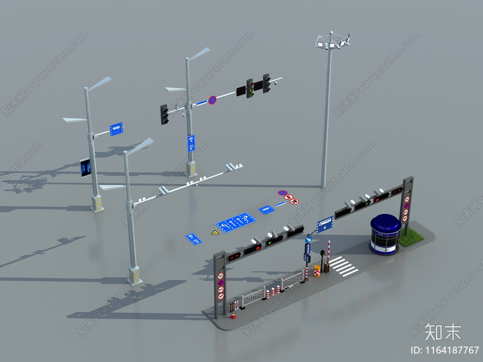 现代路灯3D模型下载【ID:1164187767】