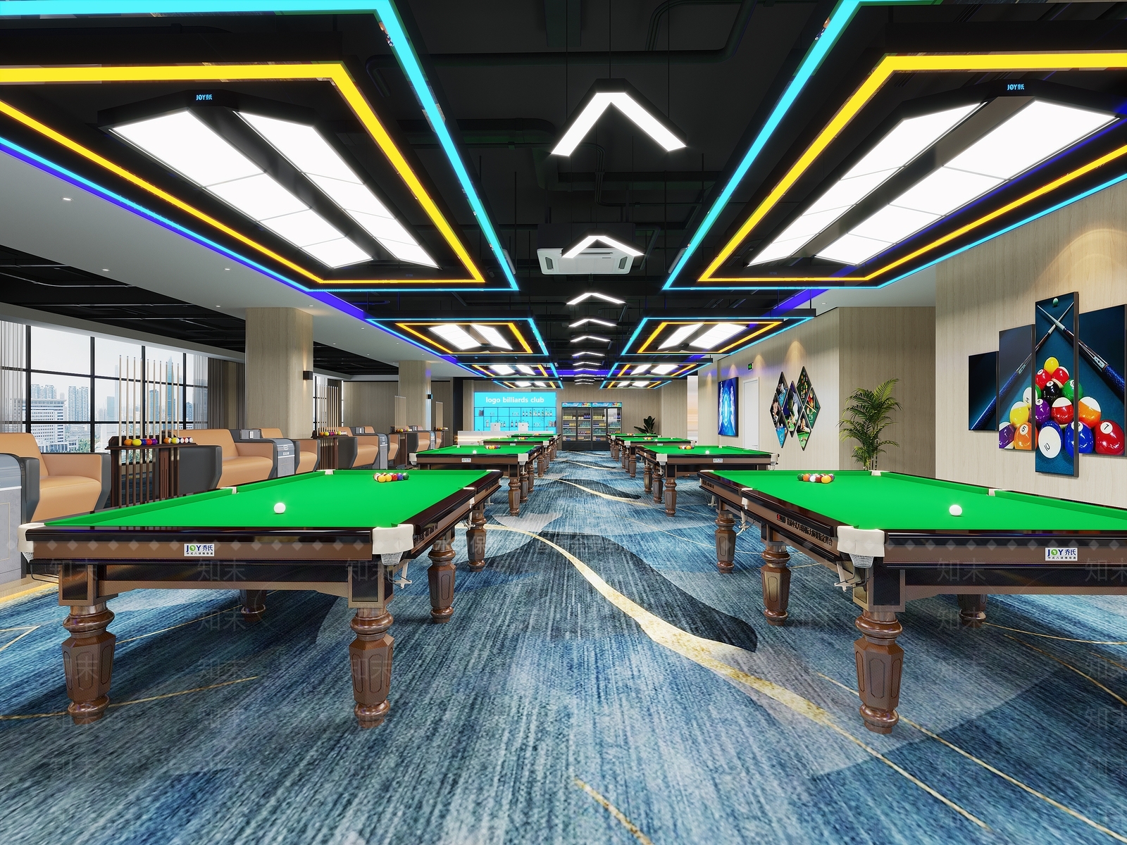现代台球室3D模型下载【ID:1164189011】