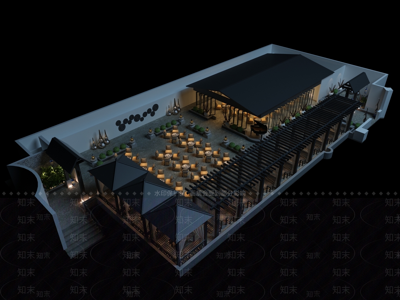 现代咖啡厅3D模型下载【ID:1164189257】